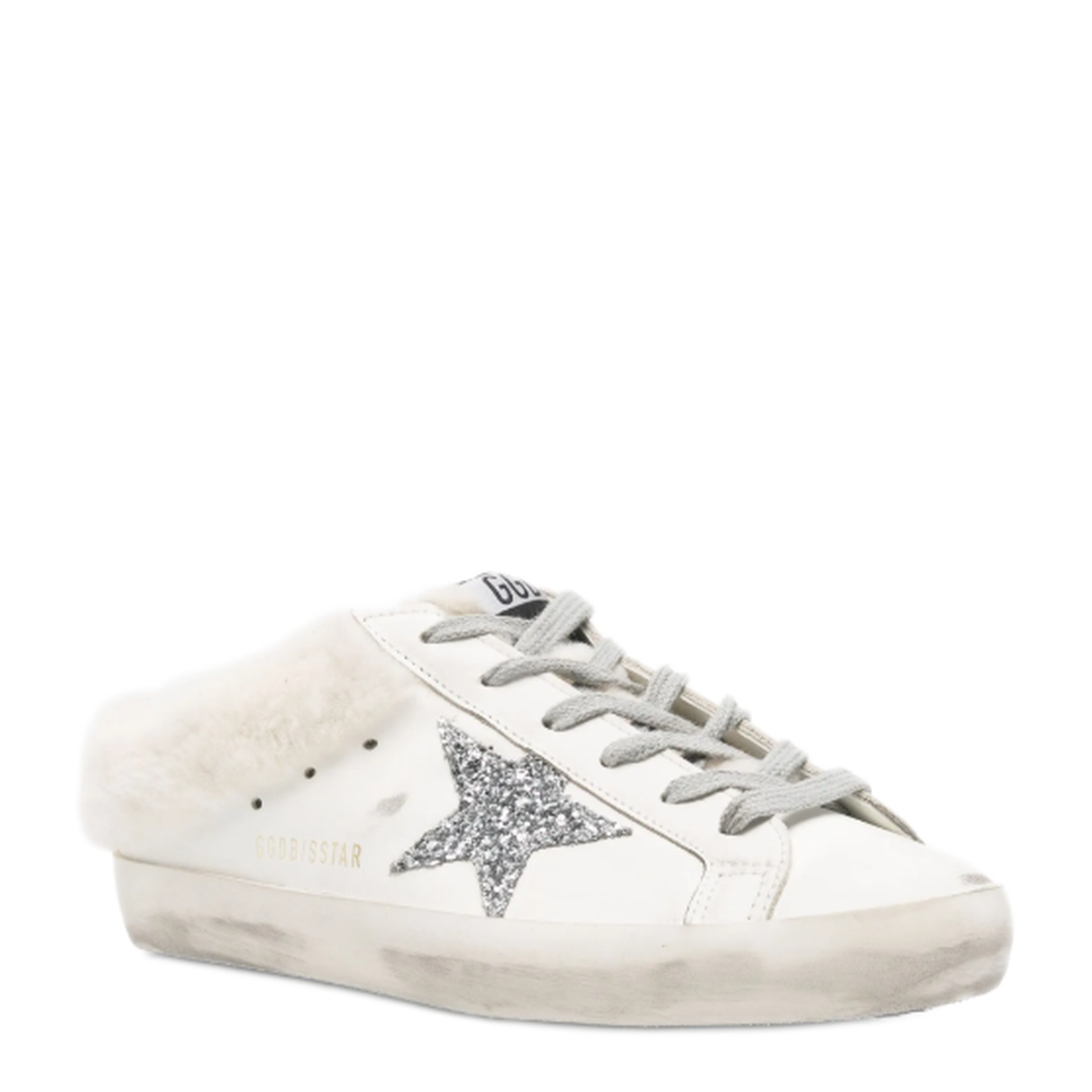 MAYFEYR - Golden Goose - Super Star Sabot Leather Upper Glitter Star Shearling Lining - GWF00110F00712610224