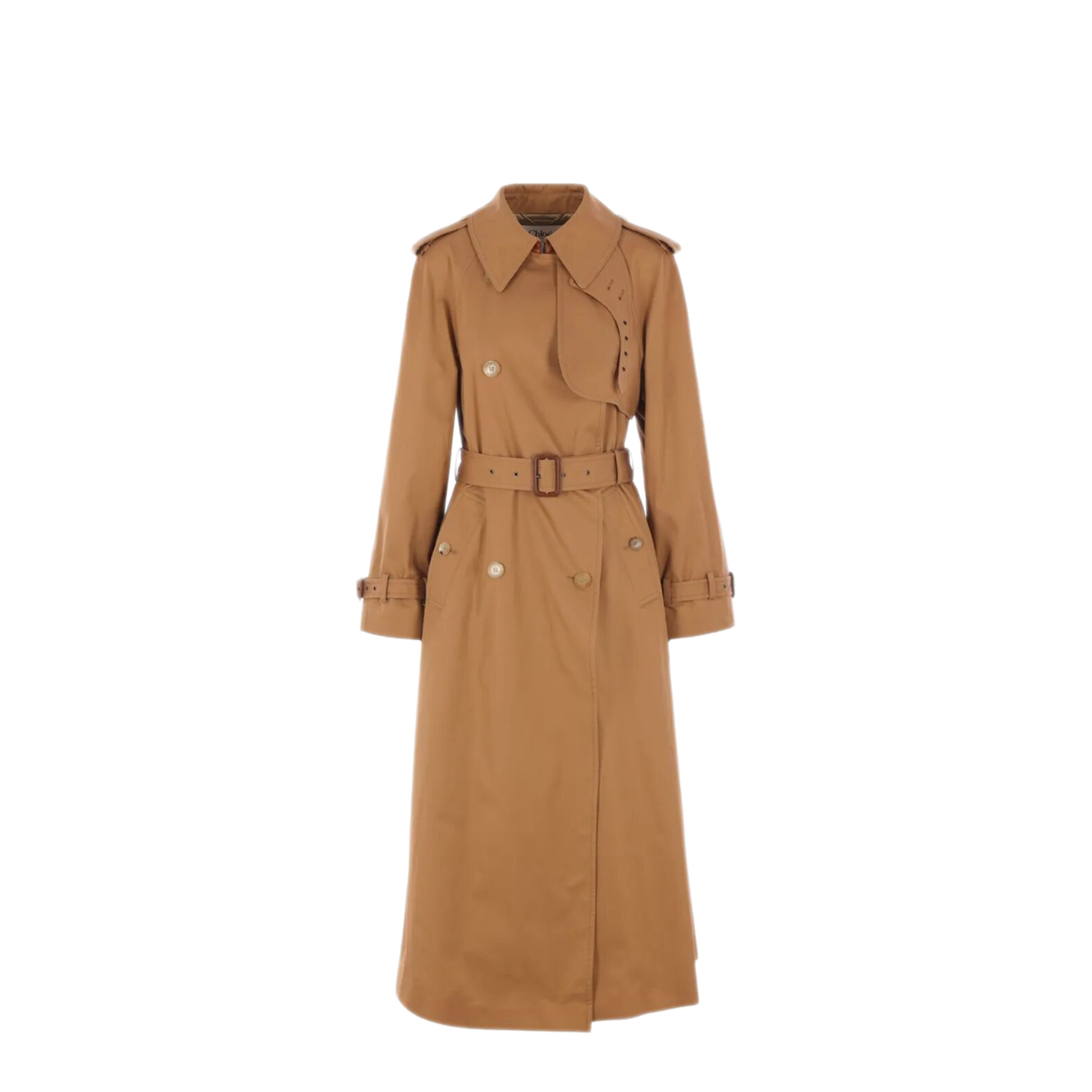 MAYFEYR - Chloè - Cotton Gabardine Belted Long Trench Coat - CH25AMA1909320Y