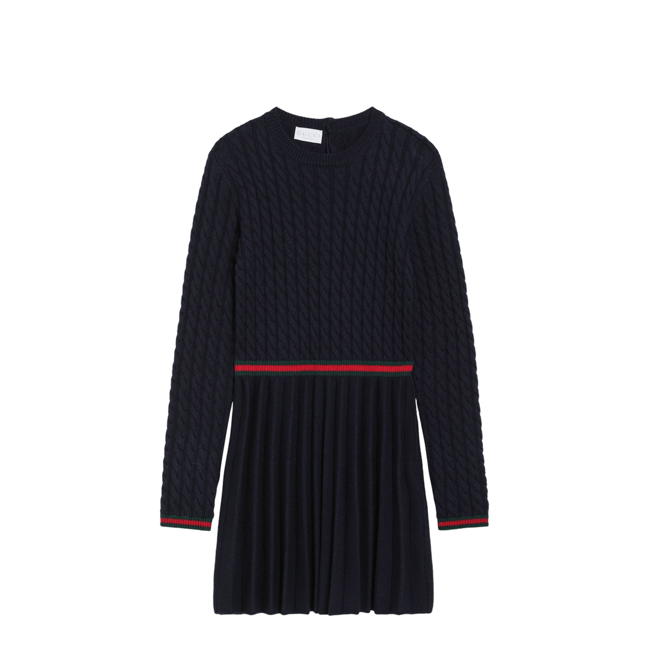 Blue Wool Dress with Web Detail