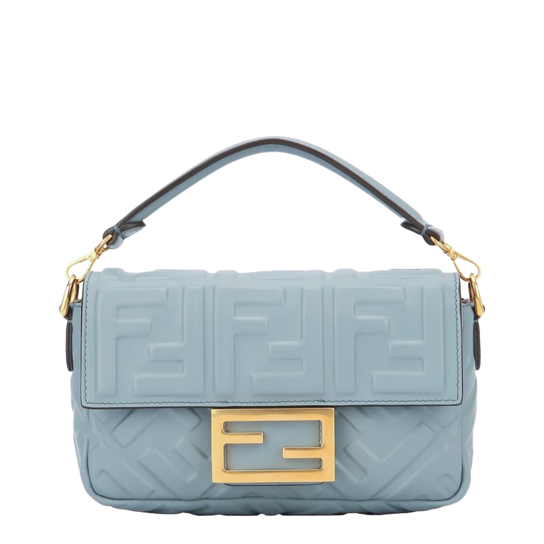 Baguette Mini Calfskin Shoulder Bag - Mercury Blue