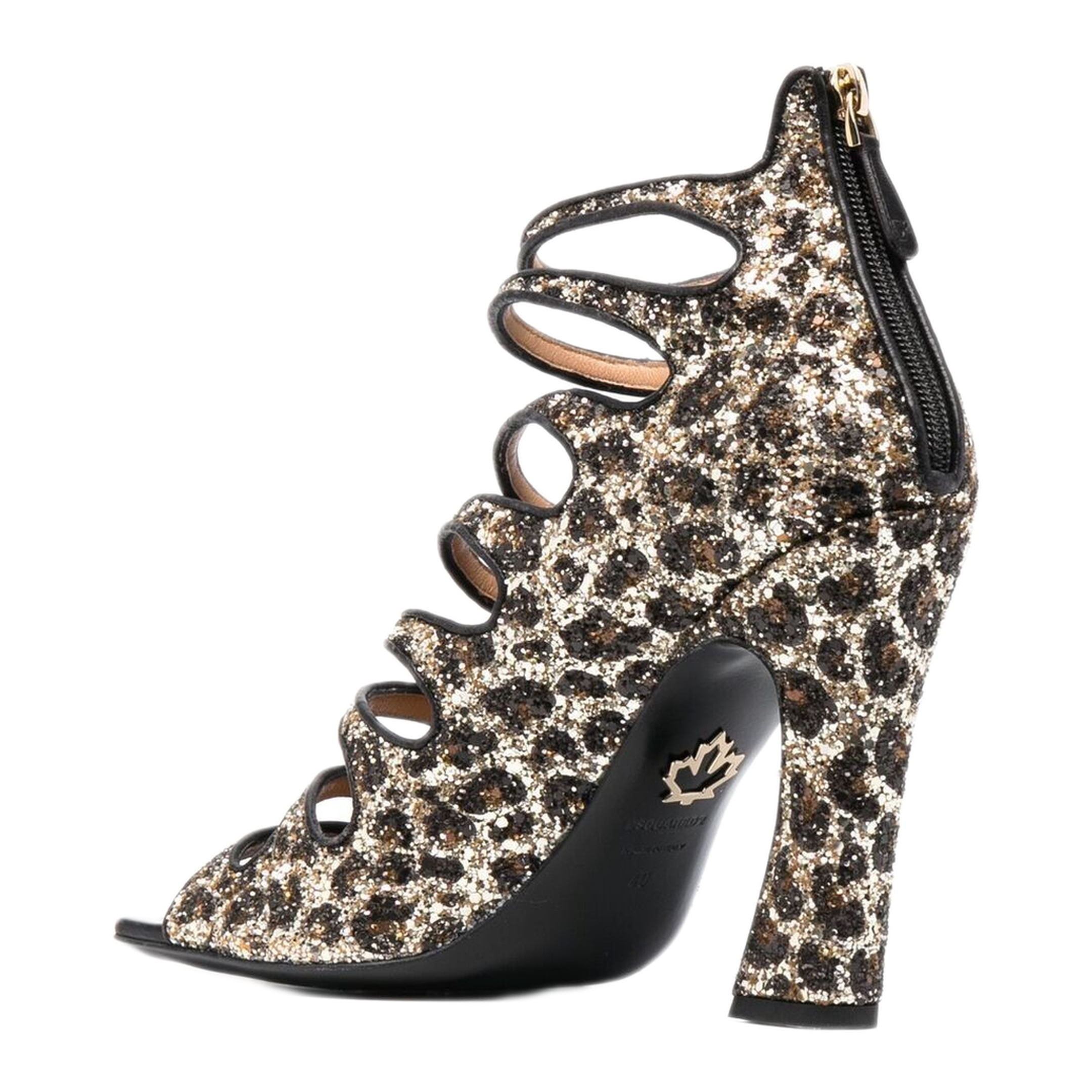 MAYFEYR - Dsquared2 - Glitter-Embellished Leopard-Print Sandals - HSW018629204551A003
