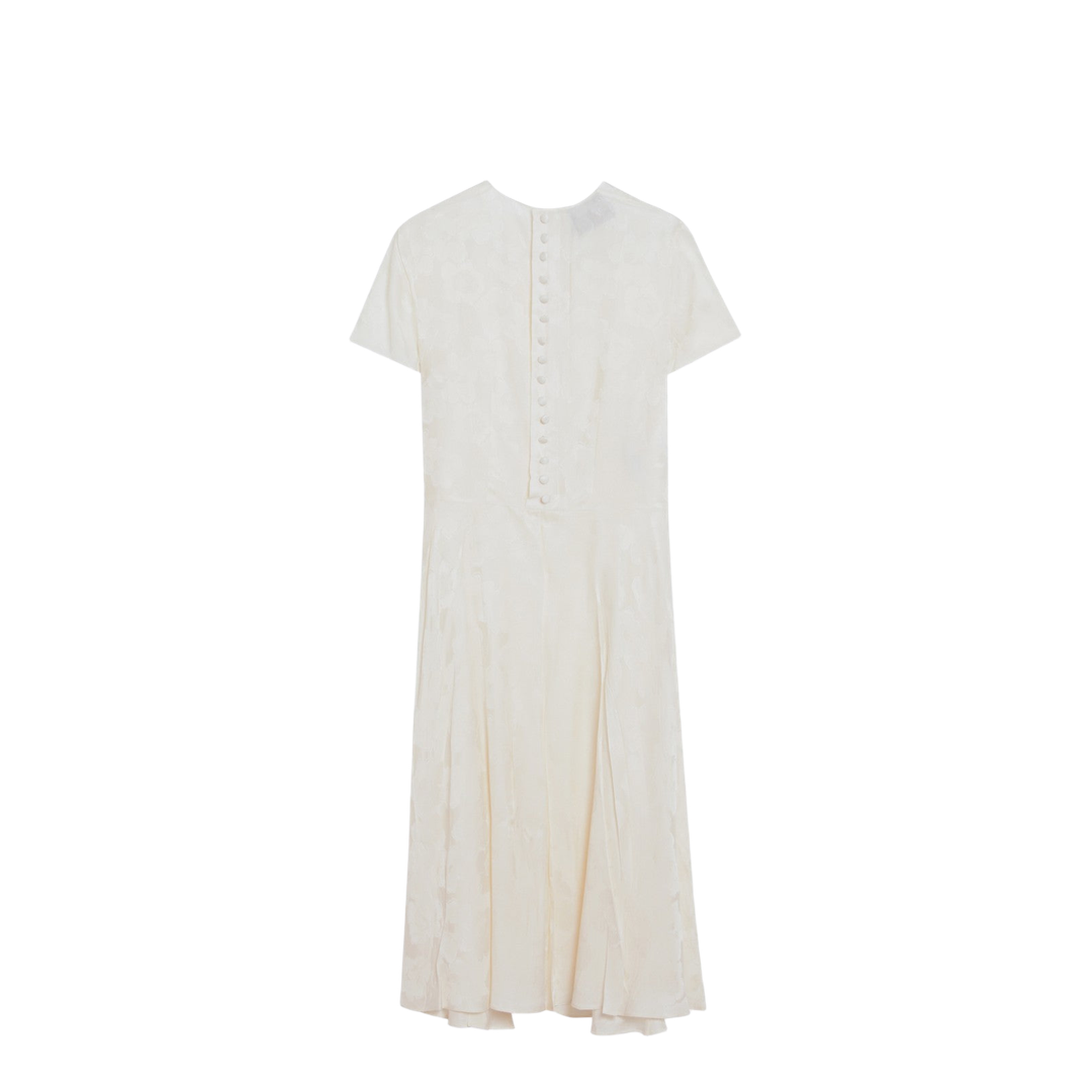 Ivory Dress in Damask Silk Blend