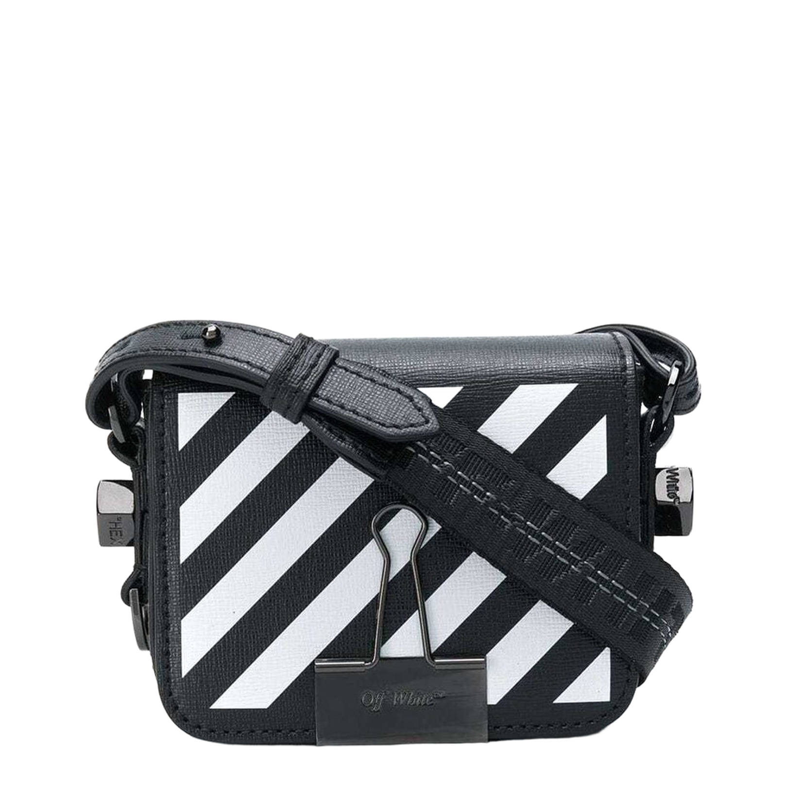 Diagonal Baby Flap Bag Black & White
