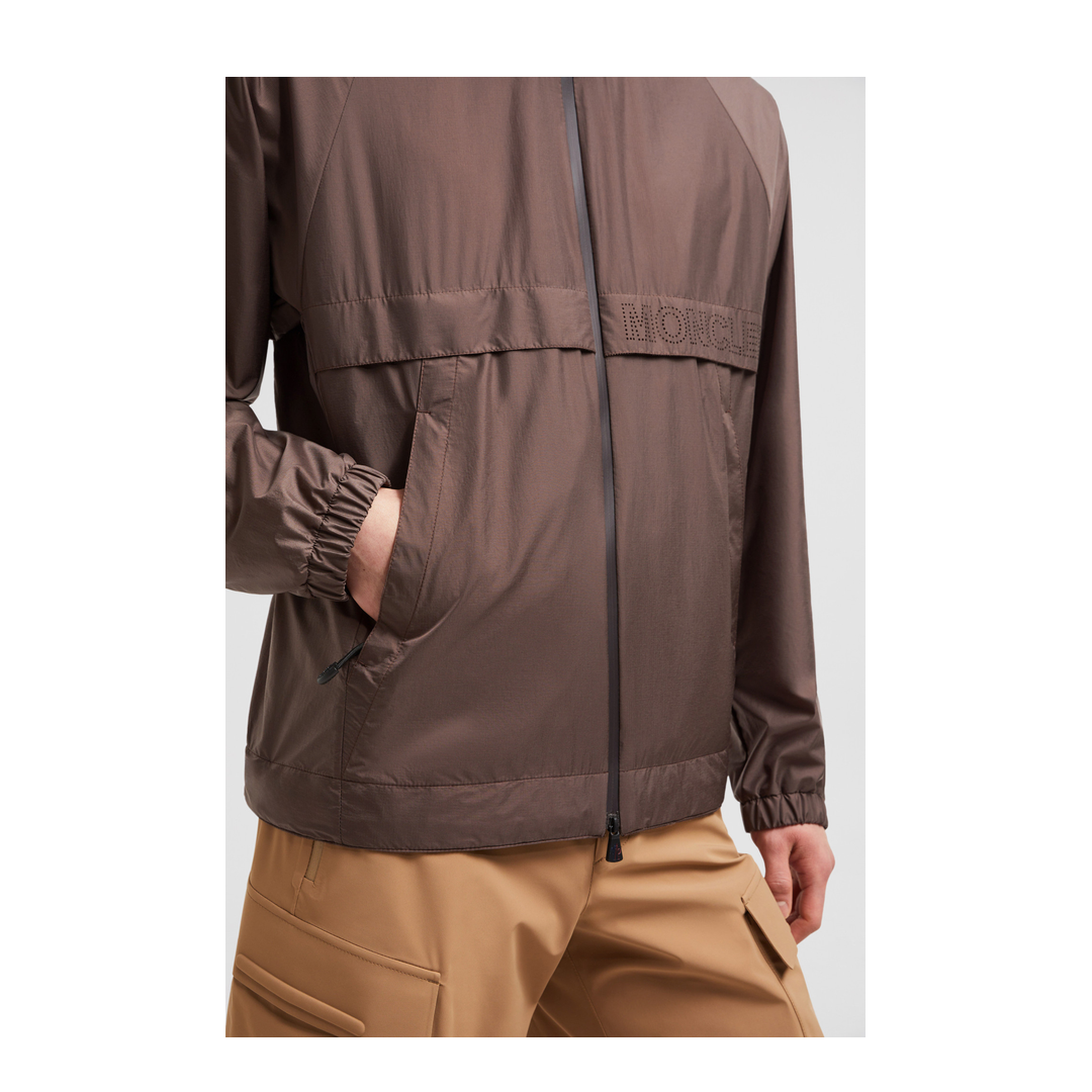 Brown Negara Packable Hooded Windbreaker