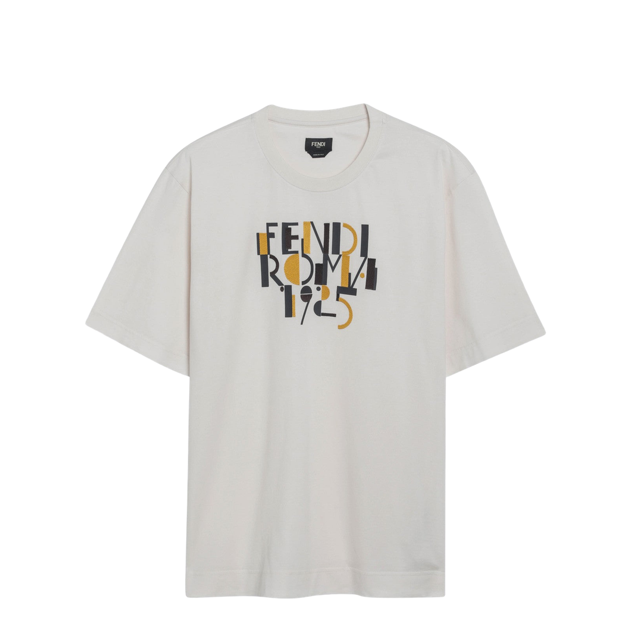 White Cotton T-Shirt with Logo Print