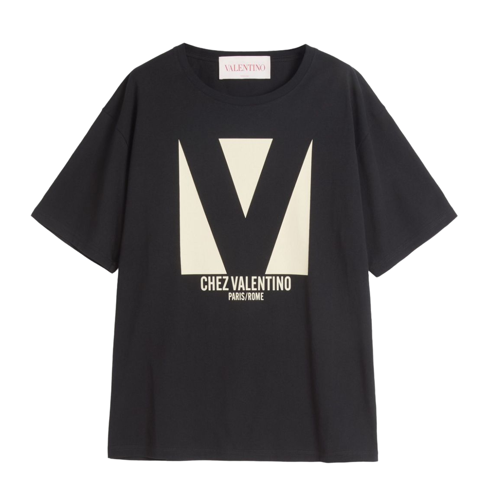 Black Cotton Logo Print T-shirt
