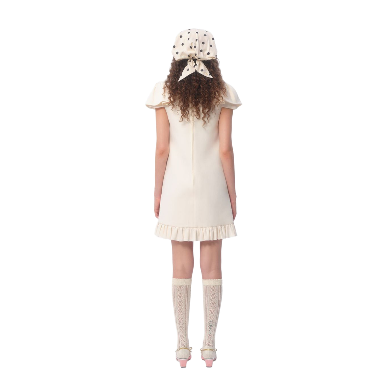 Ivory Short Puff Sleeve Dress
