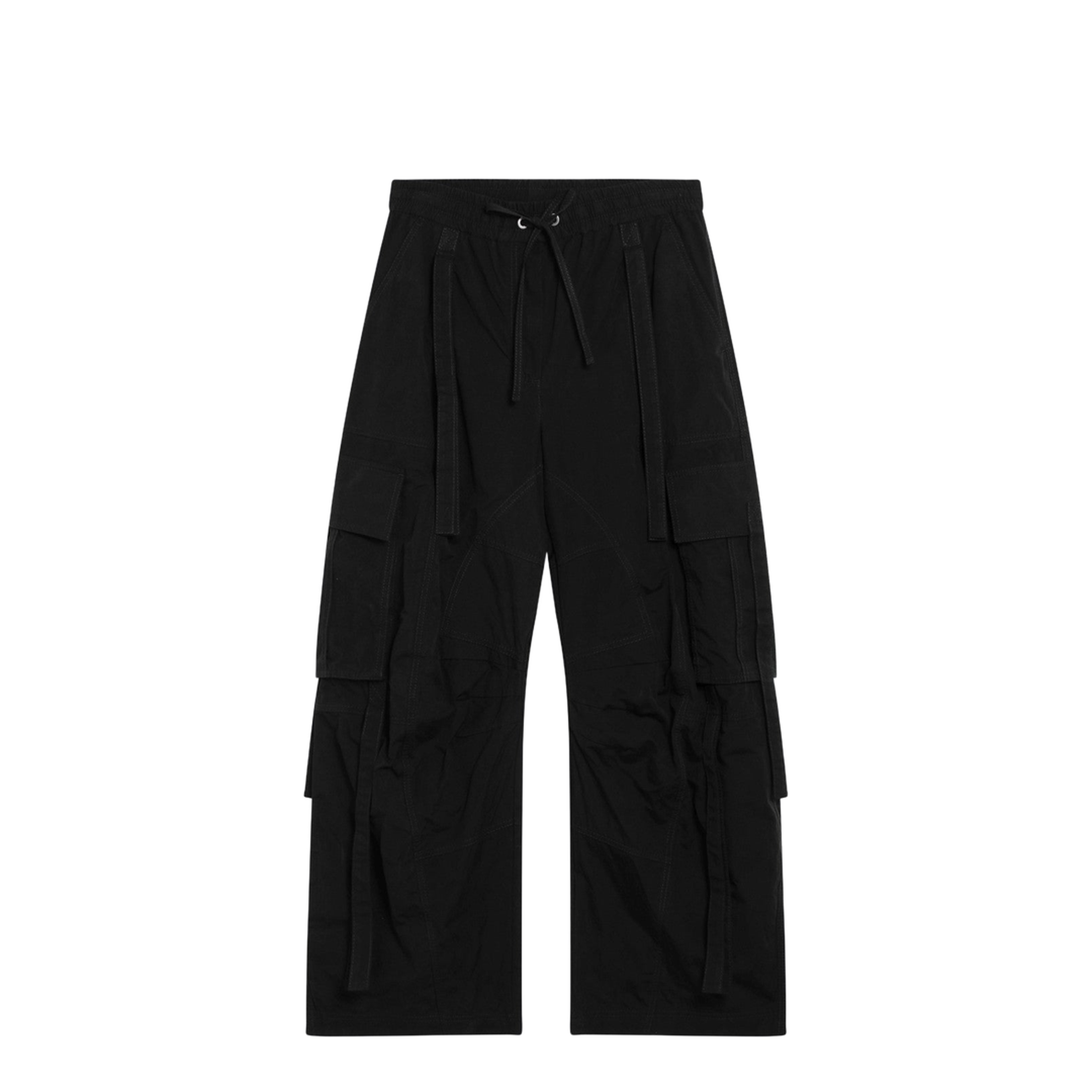 Waxed Faille Cargo Pants in Black