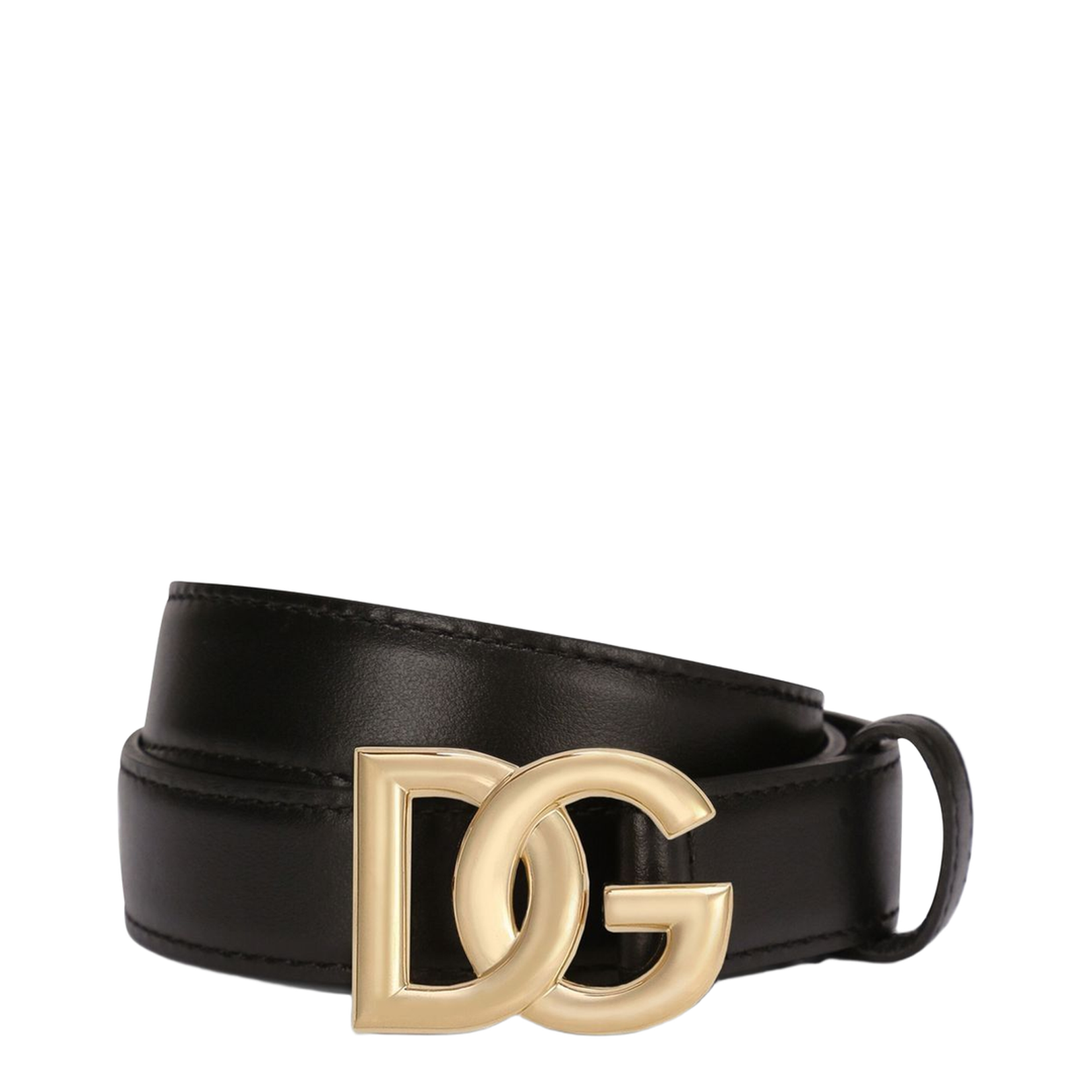 Calfskin Belt with Logo Buckle