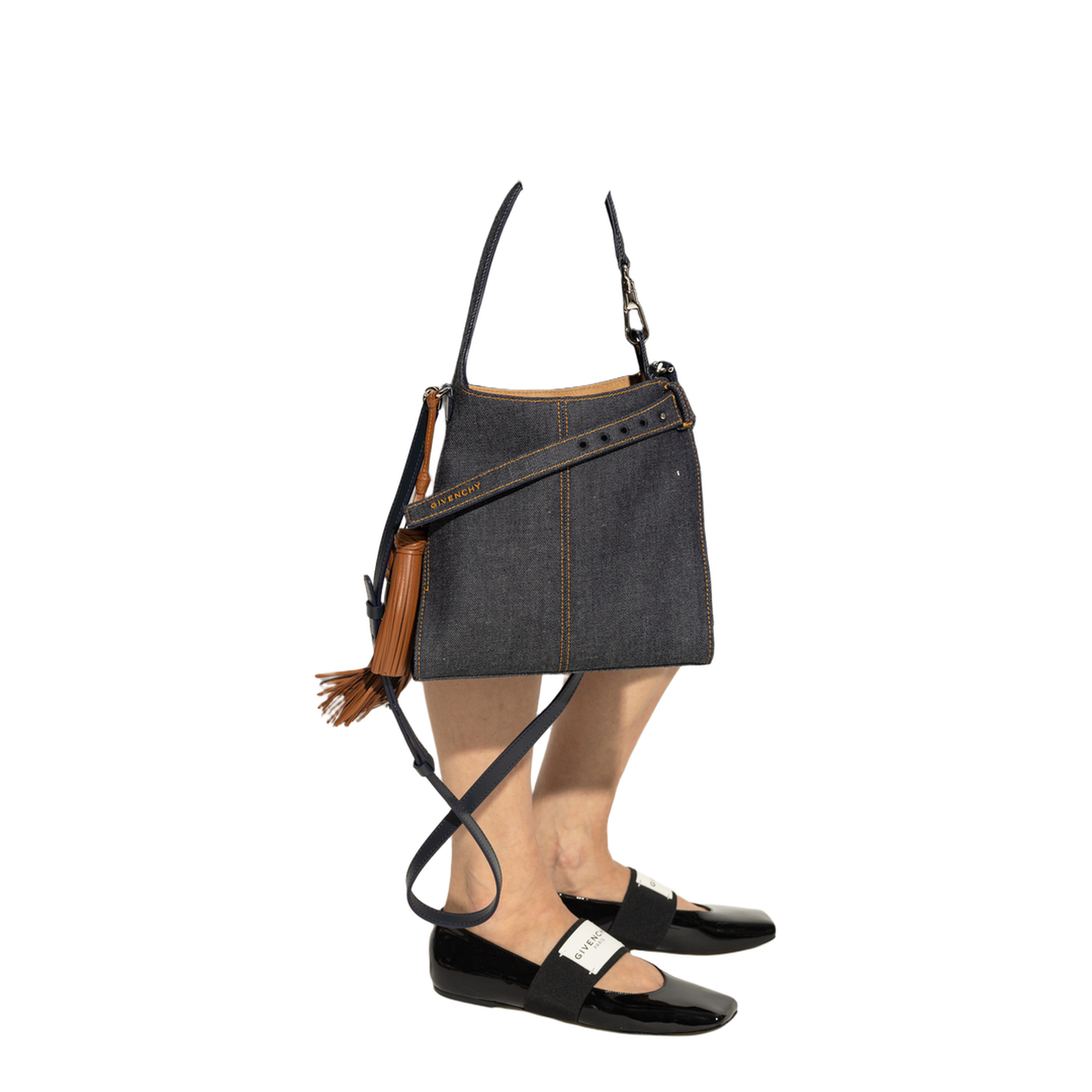 Mini Belted Hobo Bag in Denim - Indigo Blue