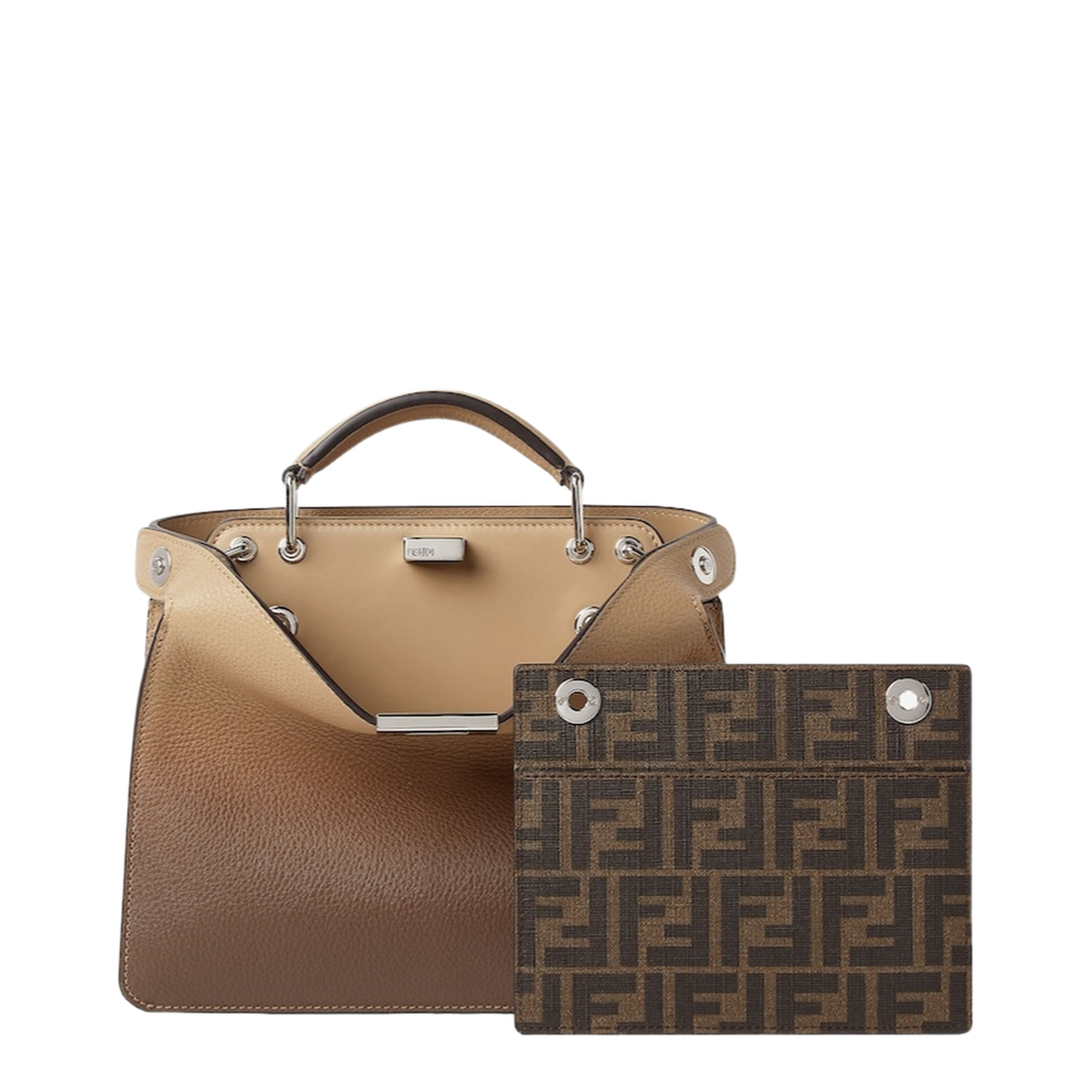 Peekaboo ISeeU Small Leather Shoulder Bags - Beige