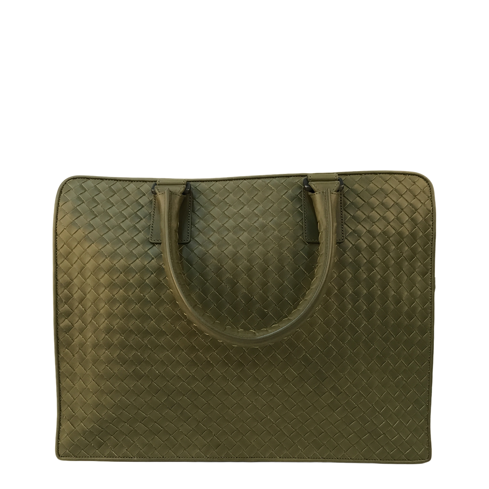 Intrecciato Leather Briefcase - Green