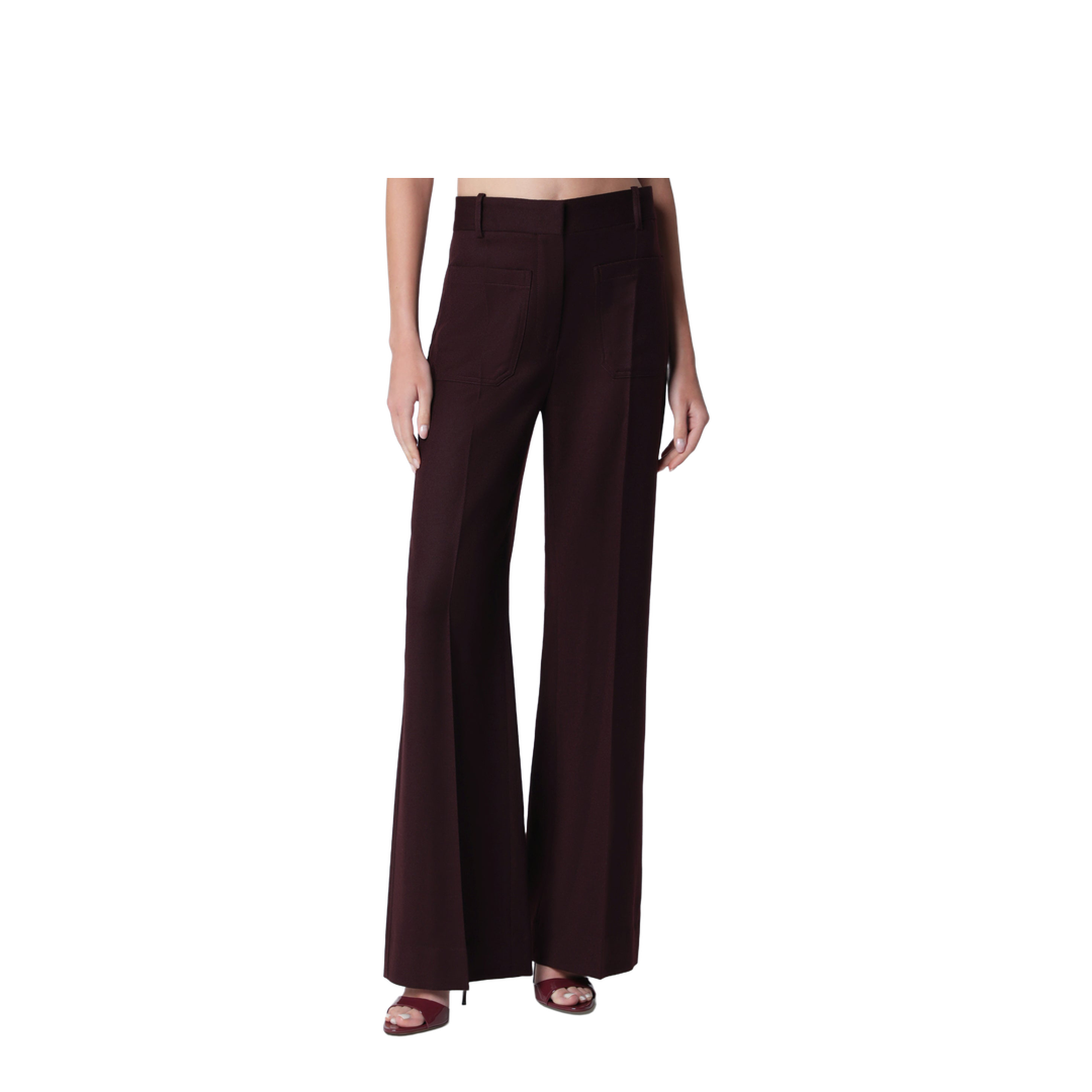 MAYFEYR - Victoria Beckham - Dark Acai Purple Virgin Wool Flannel Trousers - 1226WTR005115SWOAC