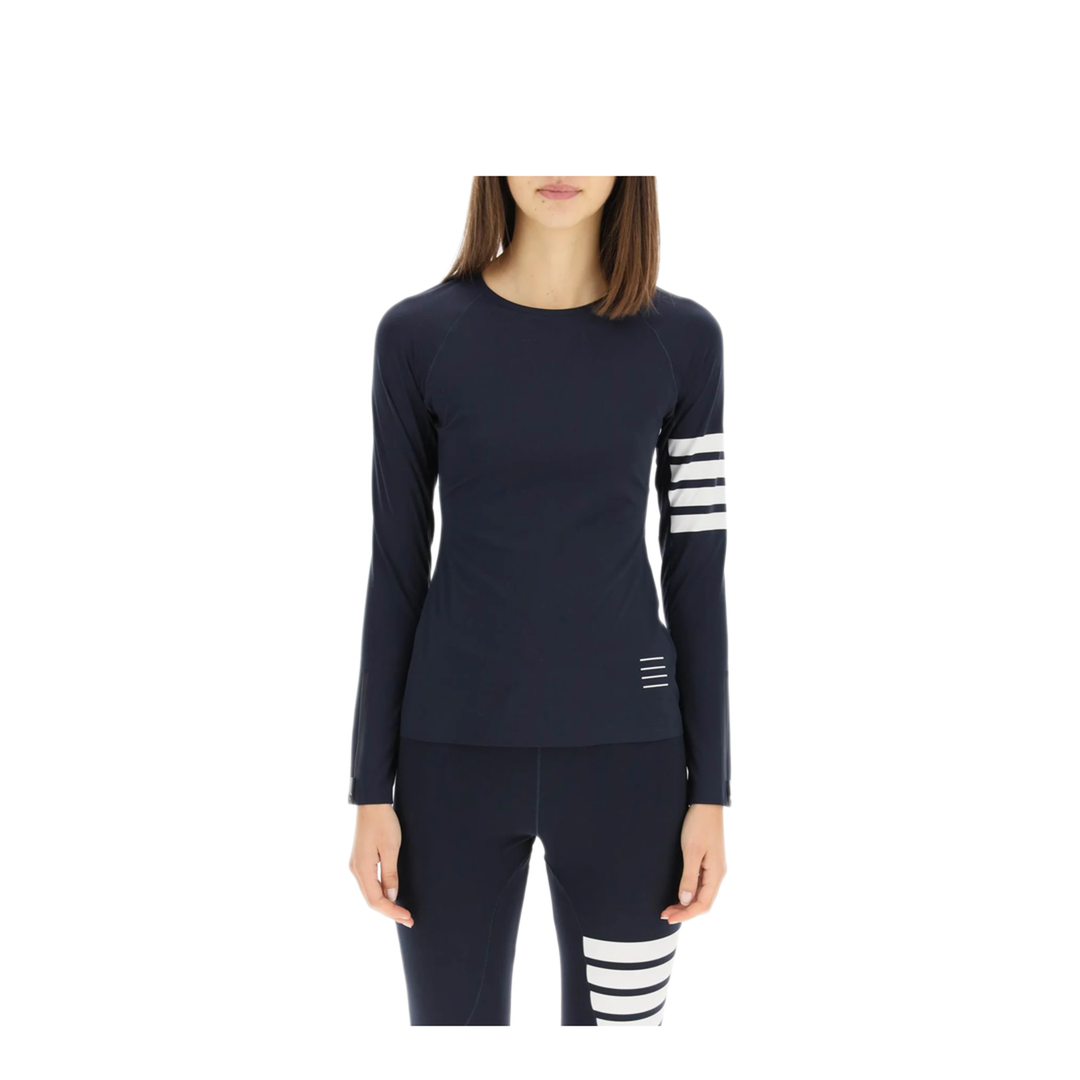 MAYFEYR - Thom Browne - Compression Tee With 4 Bar In Interlock Piece Dye - FJA001A06770461