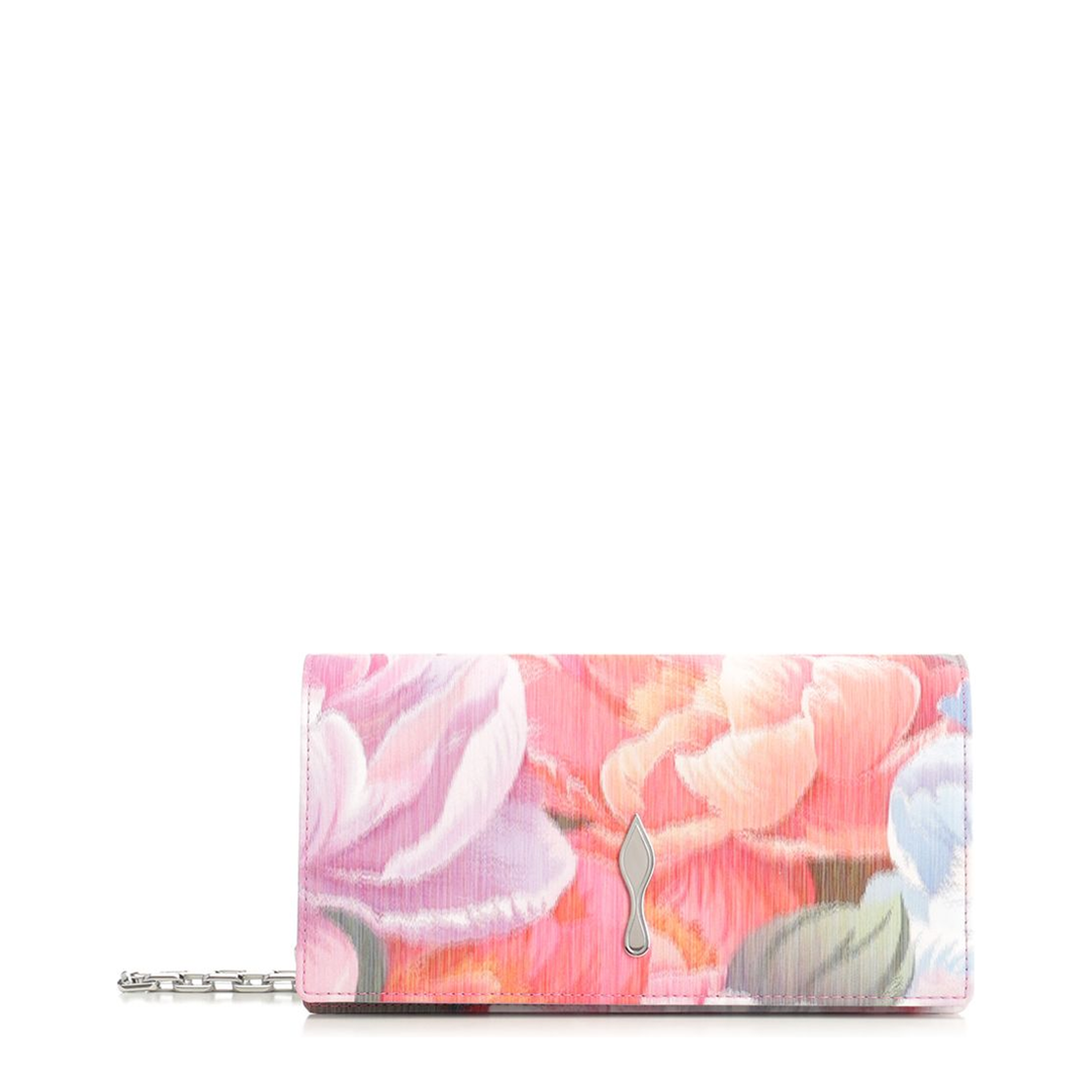 Bettina Clutch Peonies Printed Chiné Fabric Multicolor