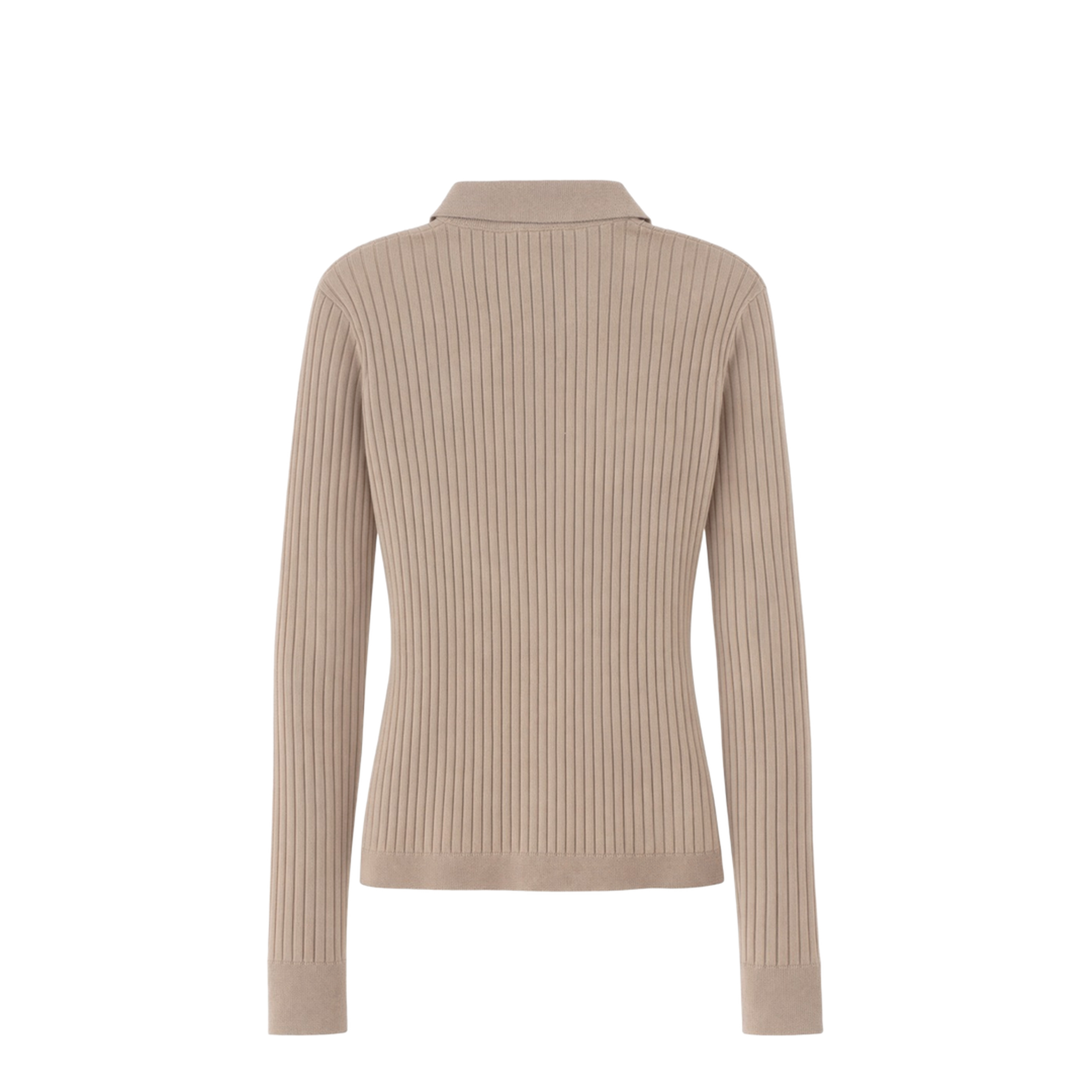 Ribbed Collared Polo Top