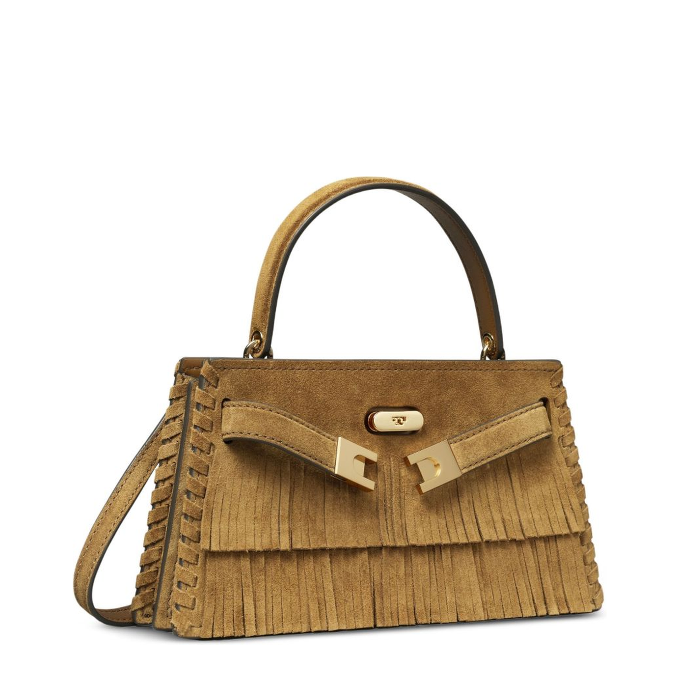 Lee Radziwill Mini Suede Fringe Top-Handle Bag - Wild Tabacco
