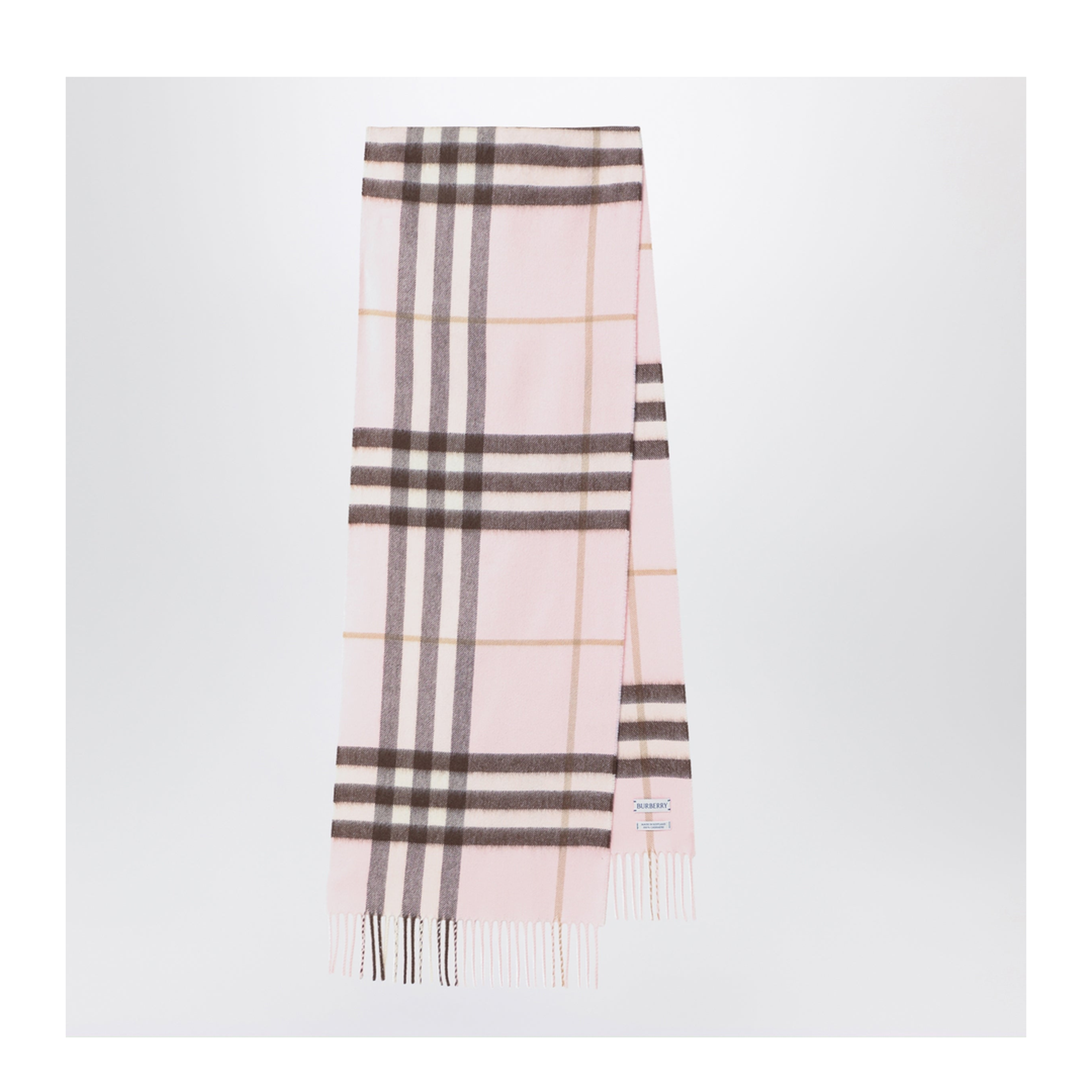MAYFEYR - Burberry - Pink Cashmere Scarf With A Checked Pattern - 8113947110106C2902