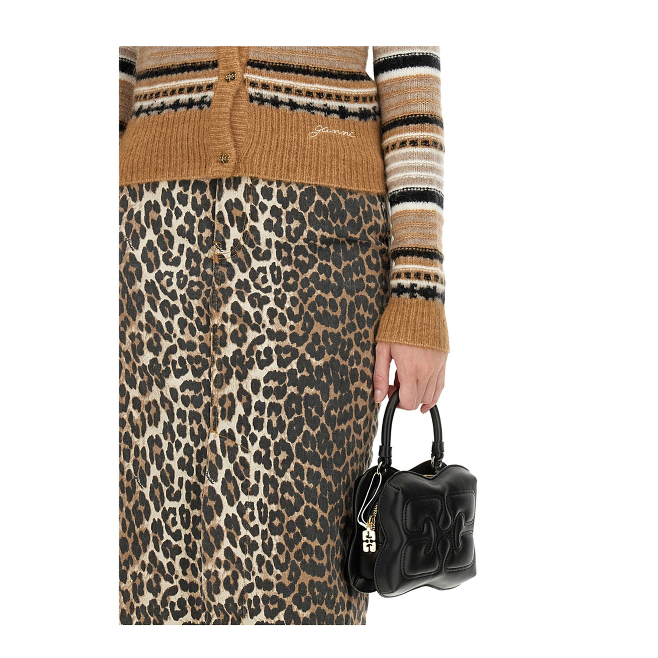 Cardigan with Stripe Pattern