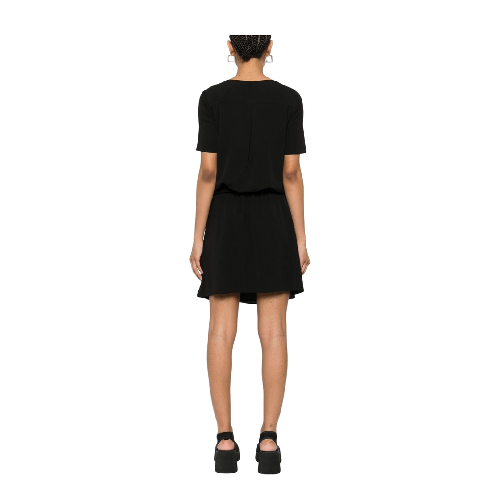 Elegant Black Dress with Short Sleeves