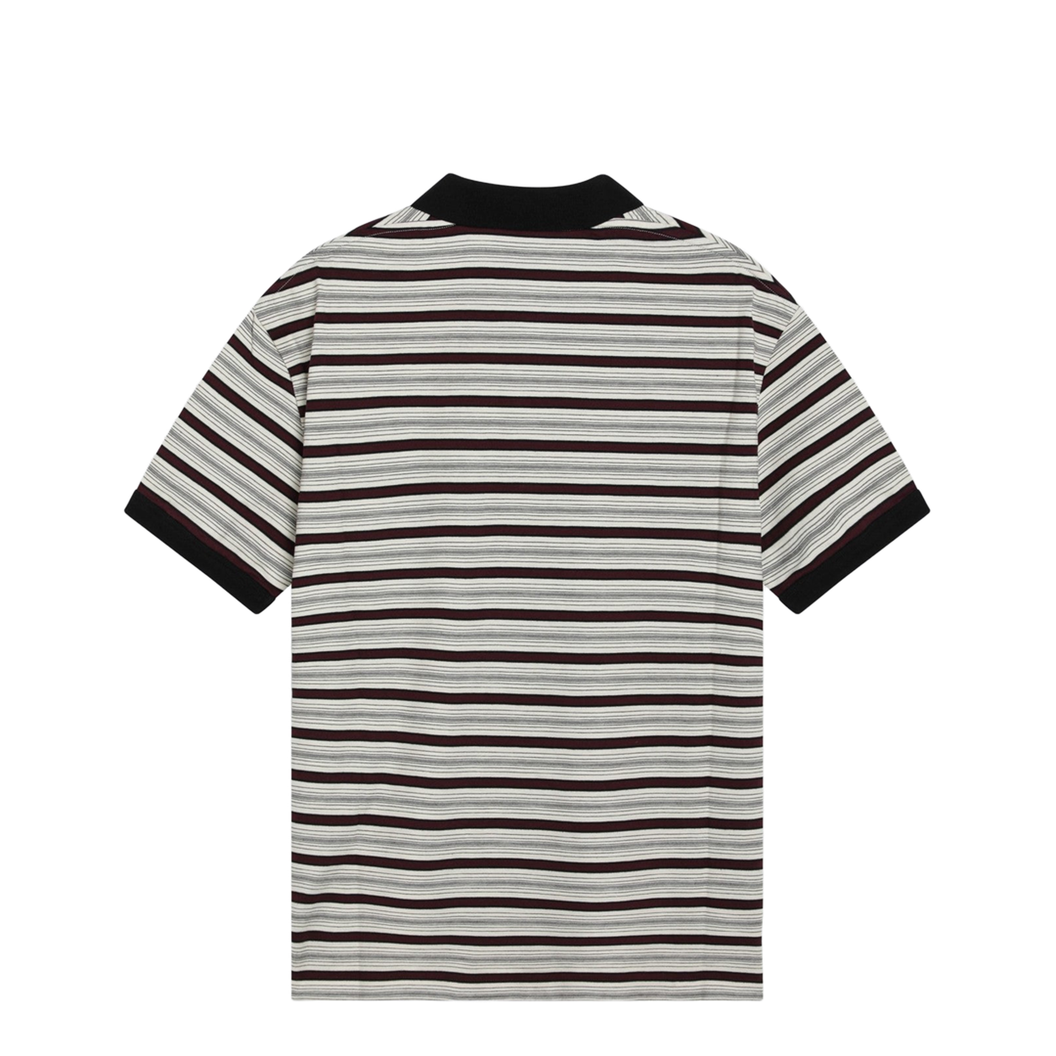 Ivory Garnet Striped Cotton Polo Shirt
