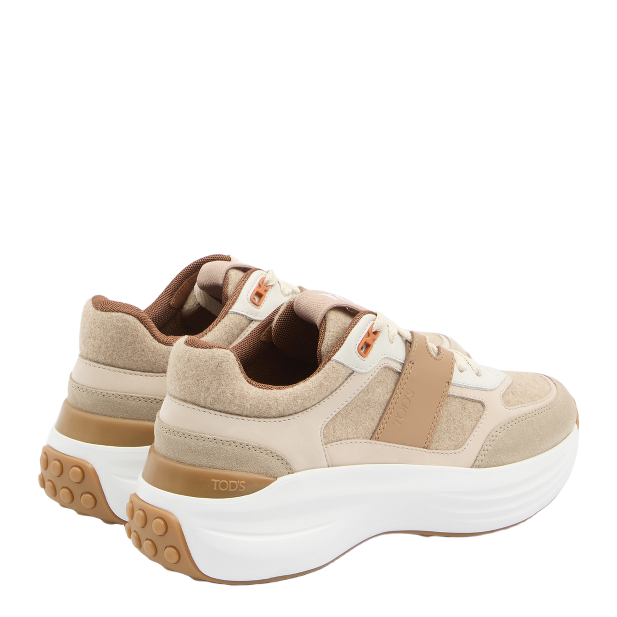 Sneakers in Fabric and Suede Leather