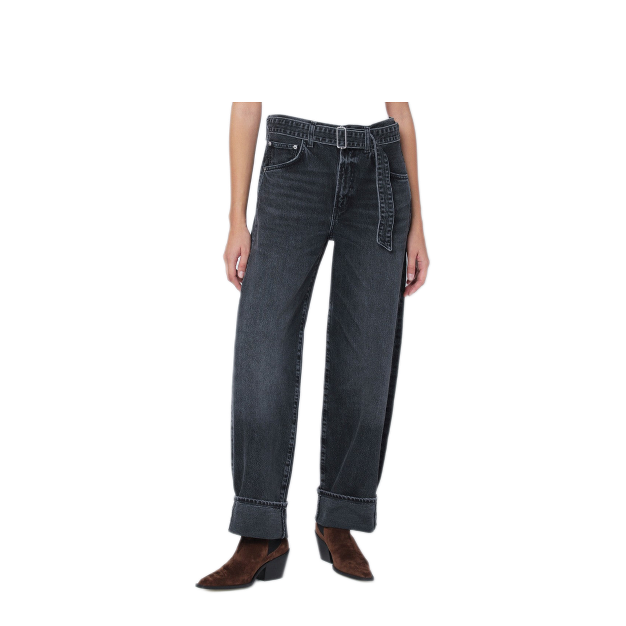 MAYFEYR - Agolde - Jeans Cuffer Taper Grey Washed Effect - A2701817ARNE