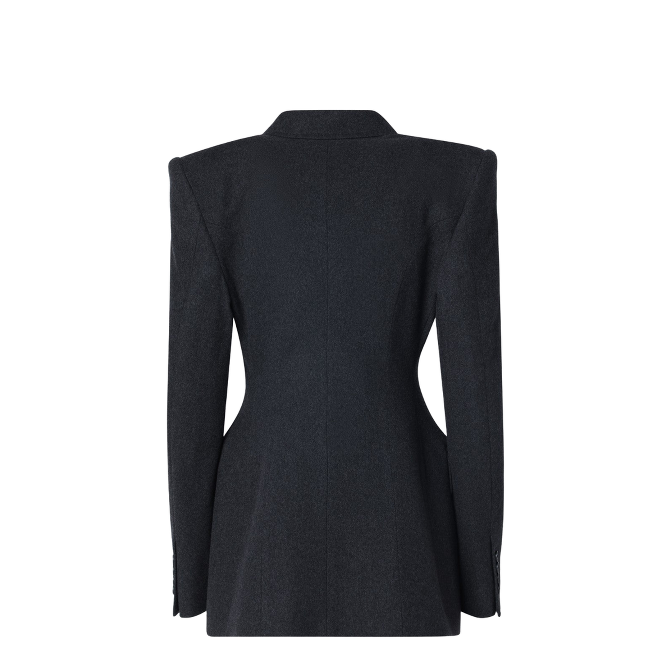 Grey Double-Breasted Cashmere Jacket