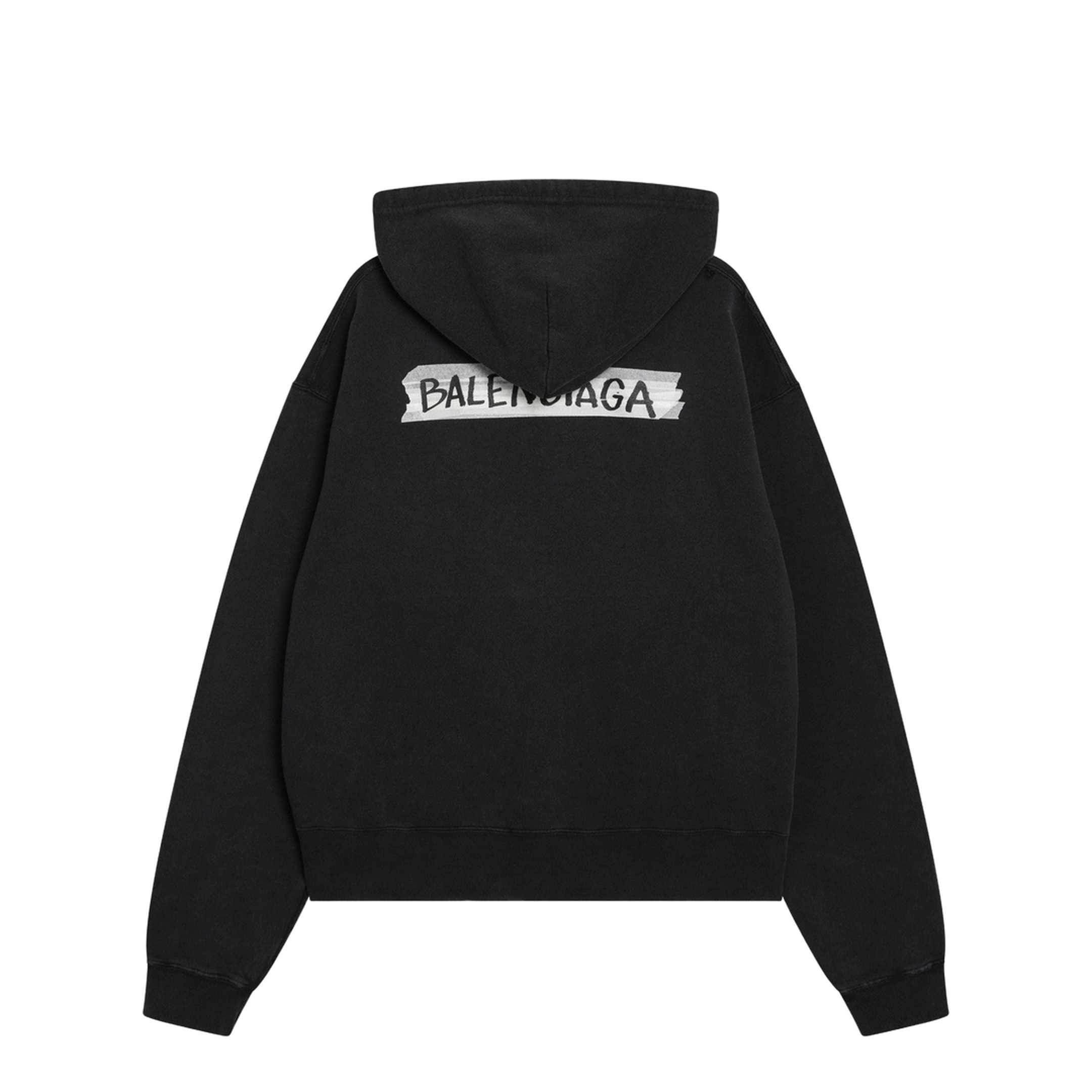 Oversized Masking Tape Zip-Up Sweatshirt