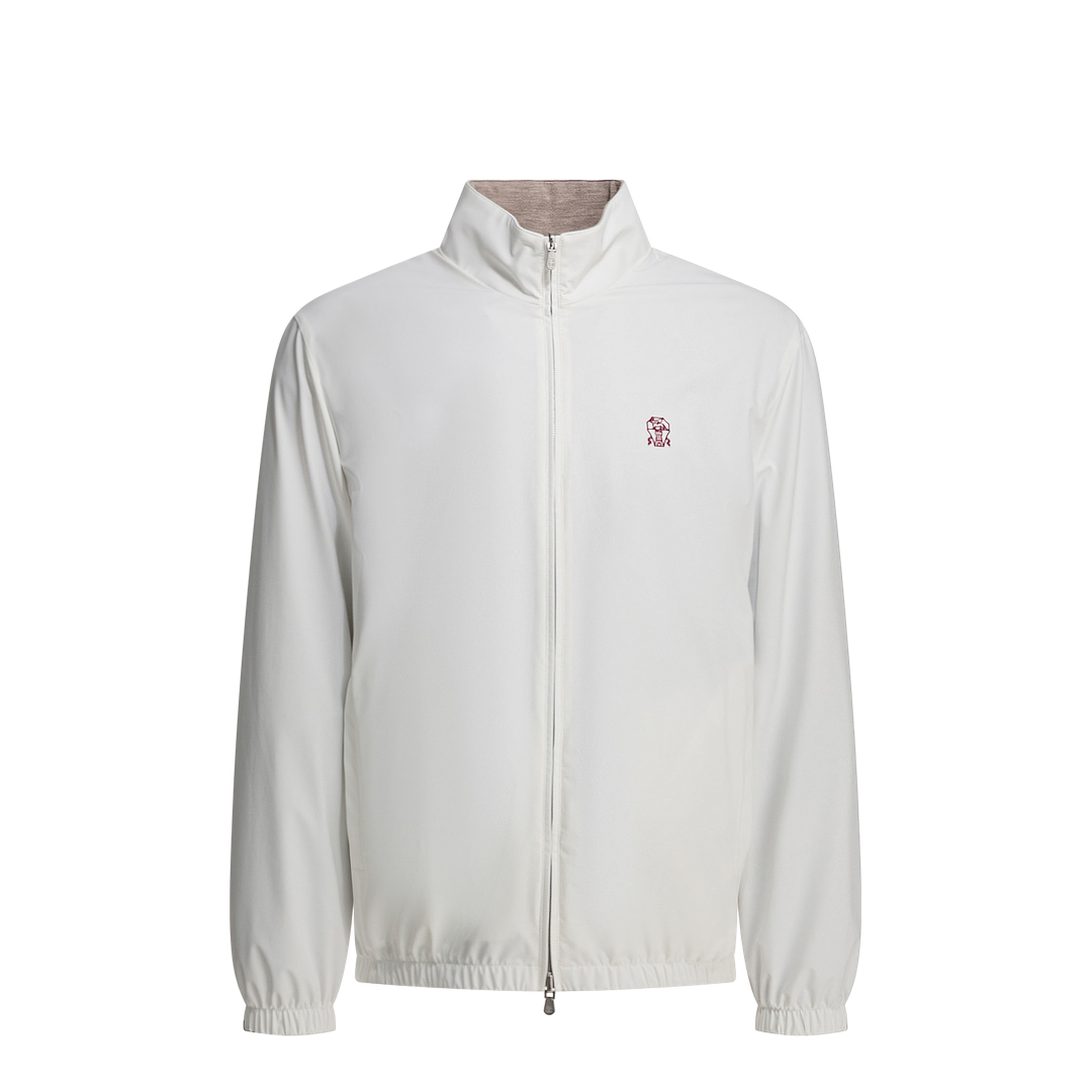 White Polyamide Full-Length Jacket