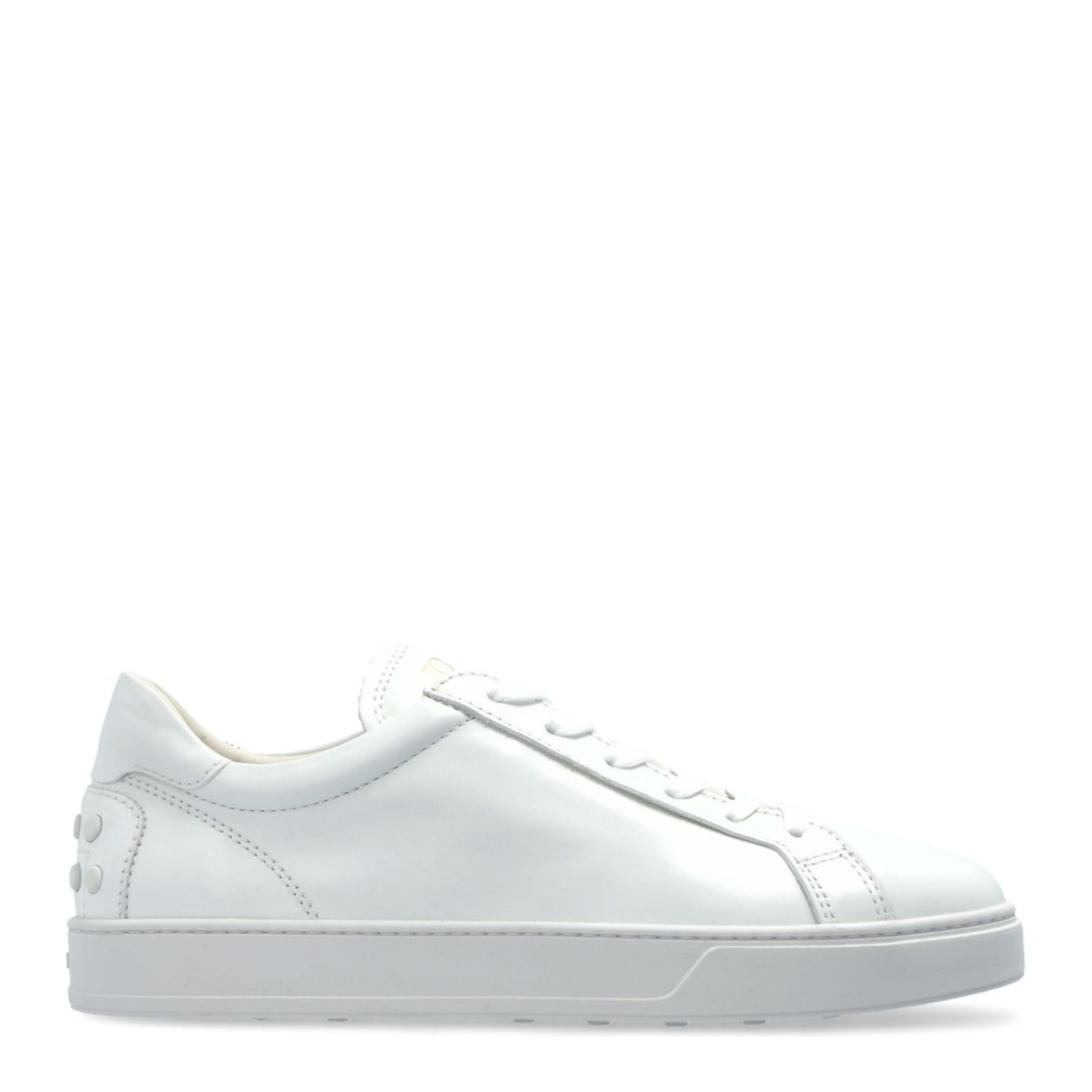 White Front Lace-Up Fastening Round Toe Flat Sole