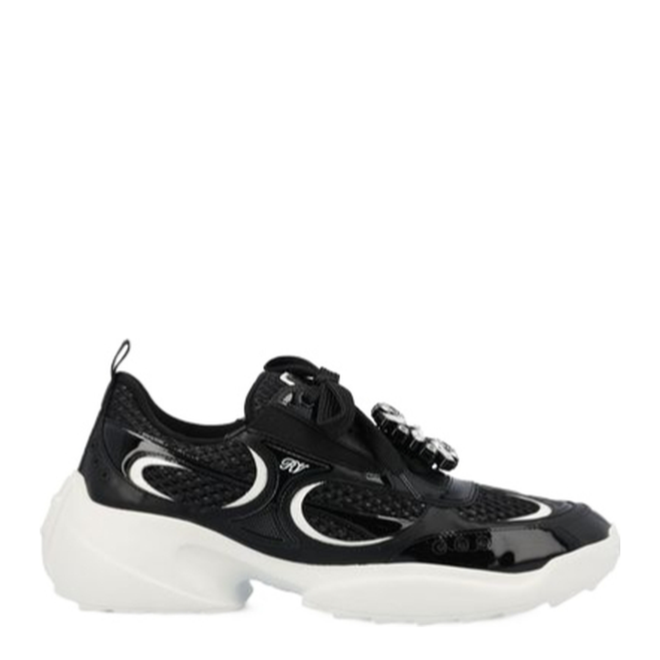 Viv' on the Run Sneakers in Patent Leather and Fabric Black