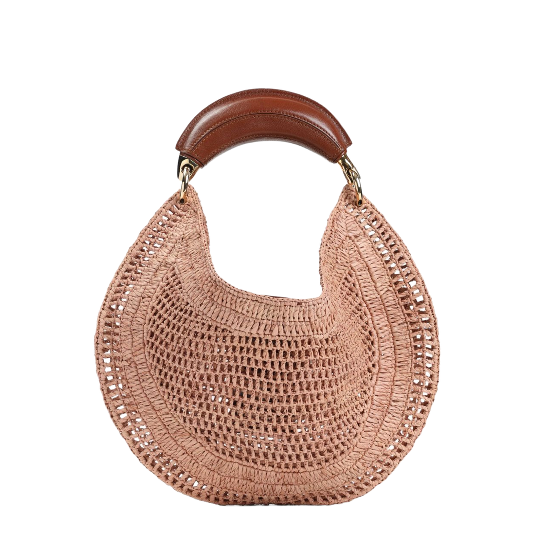Summer Banana Raffia Hobo Bag - Summery Beige
