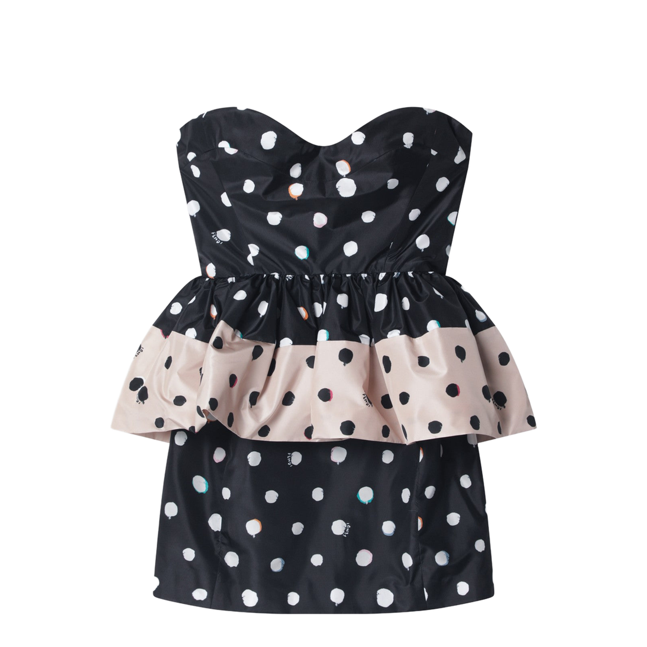 Black Printed Taffeta Dress