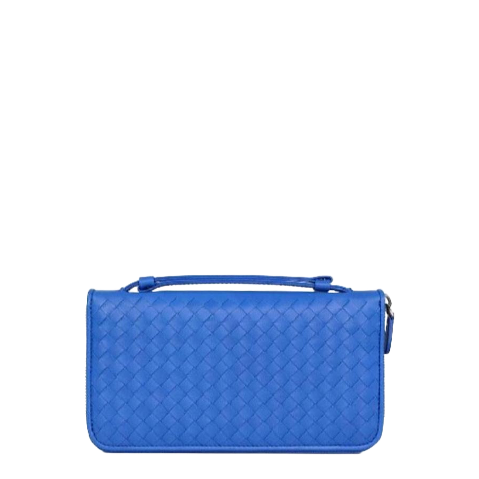 Intrecciato Leather Wallet - Blue