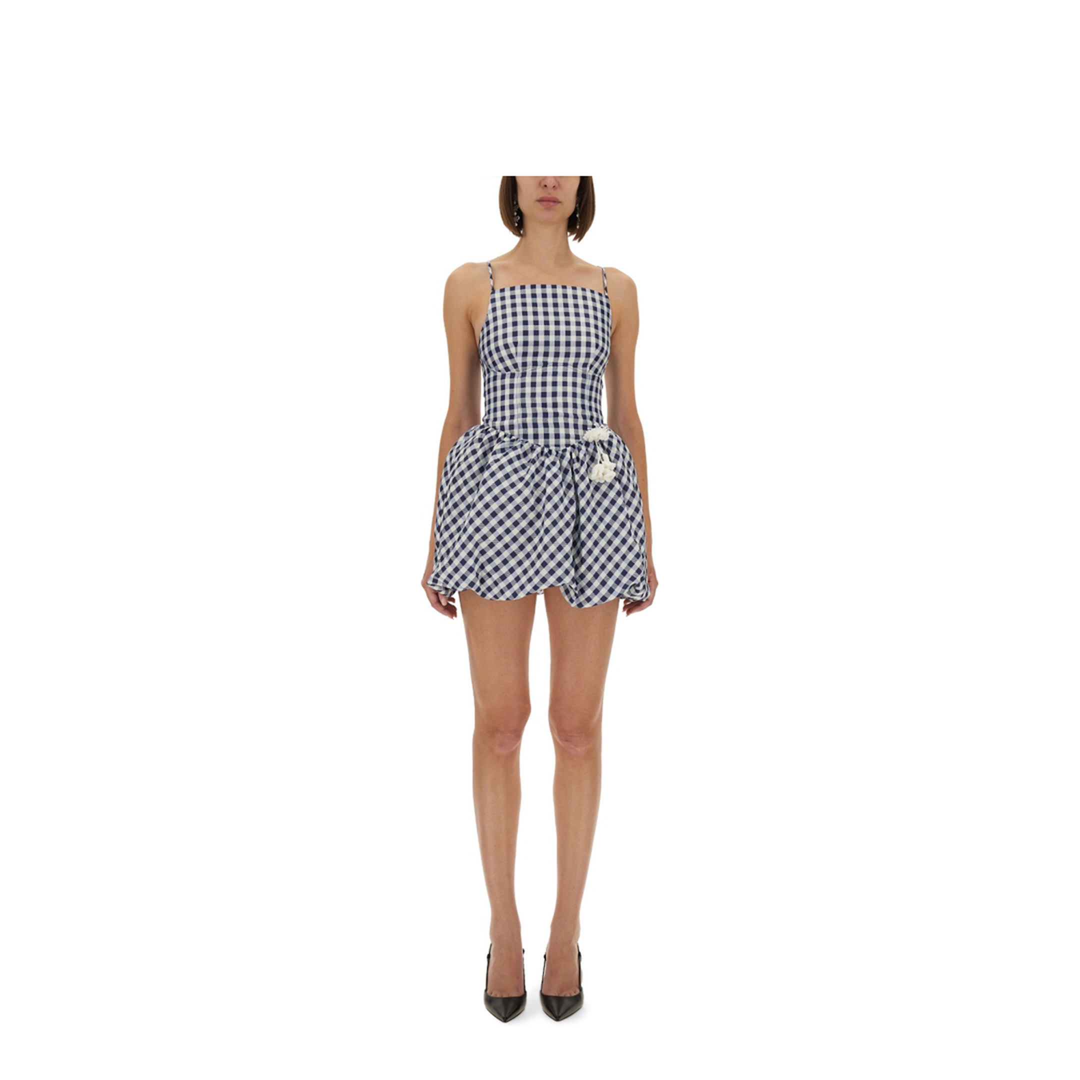 MAYFEYR - Self Portrait - Checkered Taffeta Mini Dress - PF25001SABLBLUE