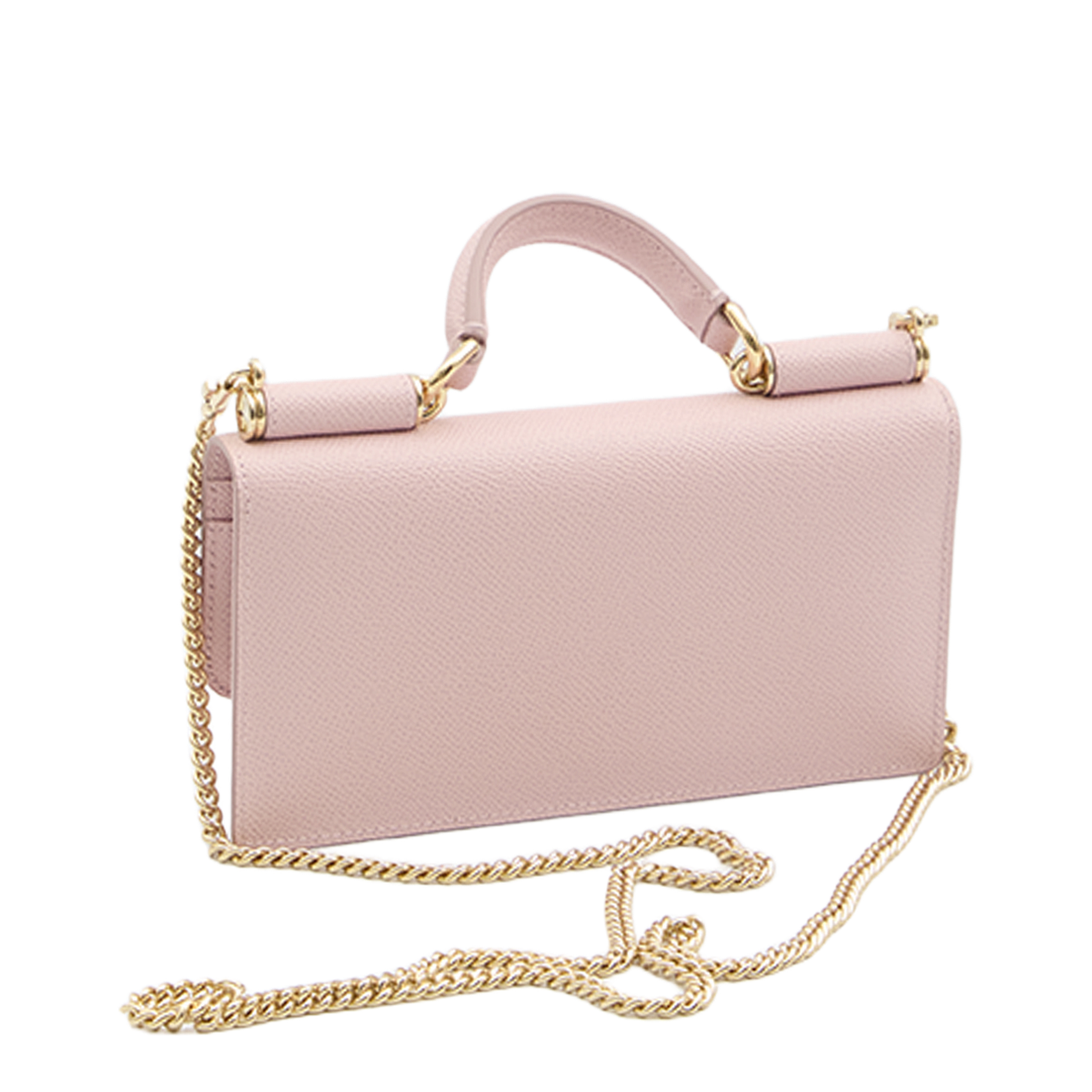 Pink Mini Bag in Dauphine Leather with Logo Tag