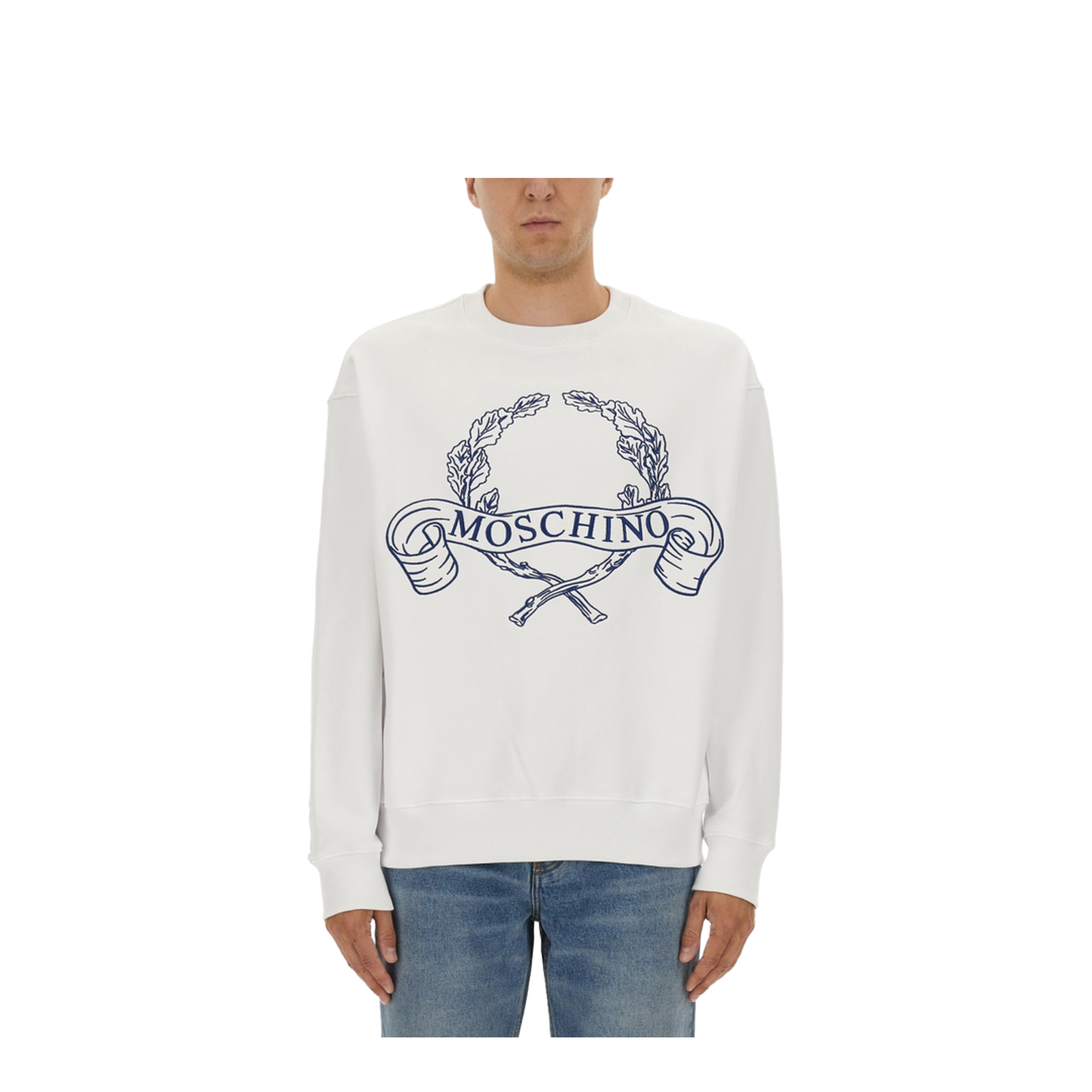Sweatshirt with Laurel Crown Logo Embroidery