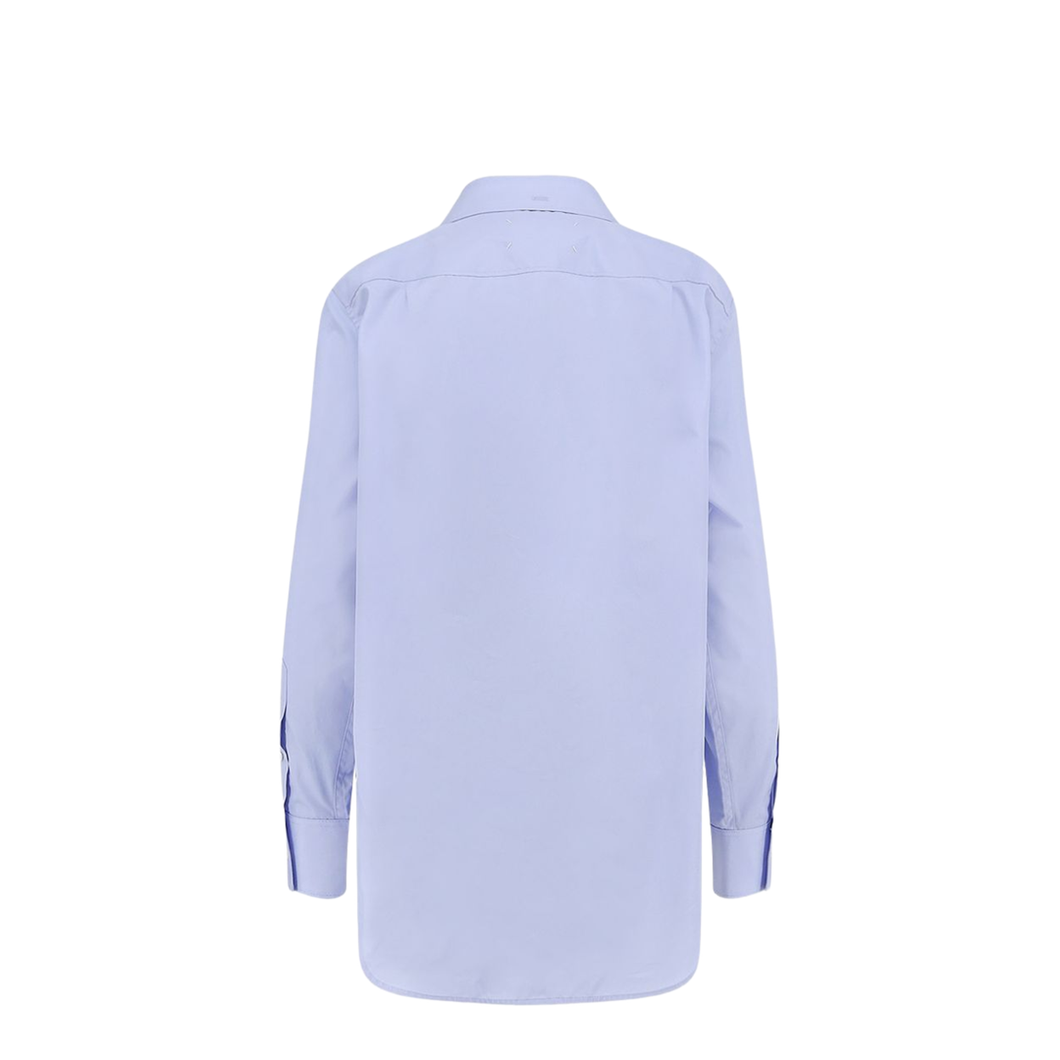 Light Blue Blouse with Folded Collar