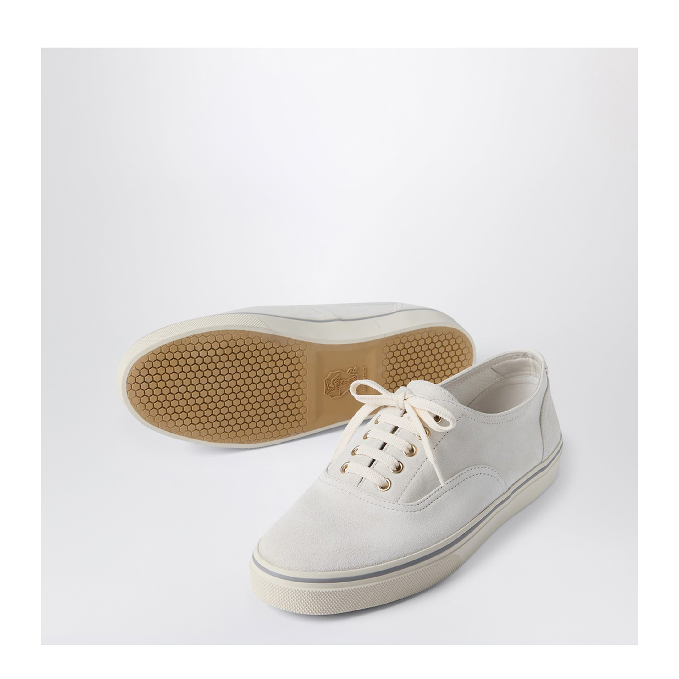 MAYFEYR - Brunello Cucinelli - White Suede Calfskin Sneakers - MZUPIGZ334LECXS08