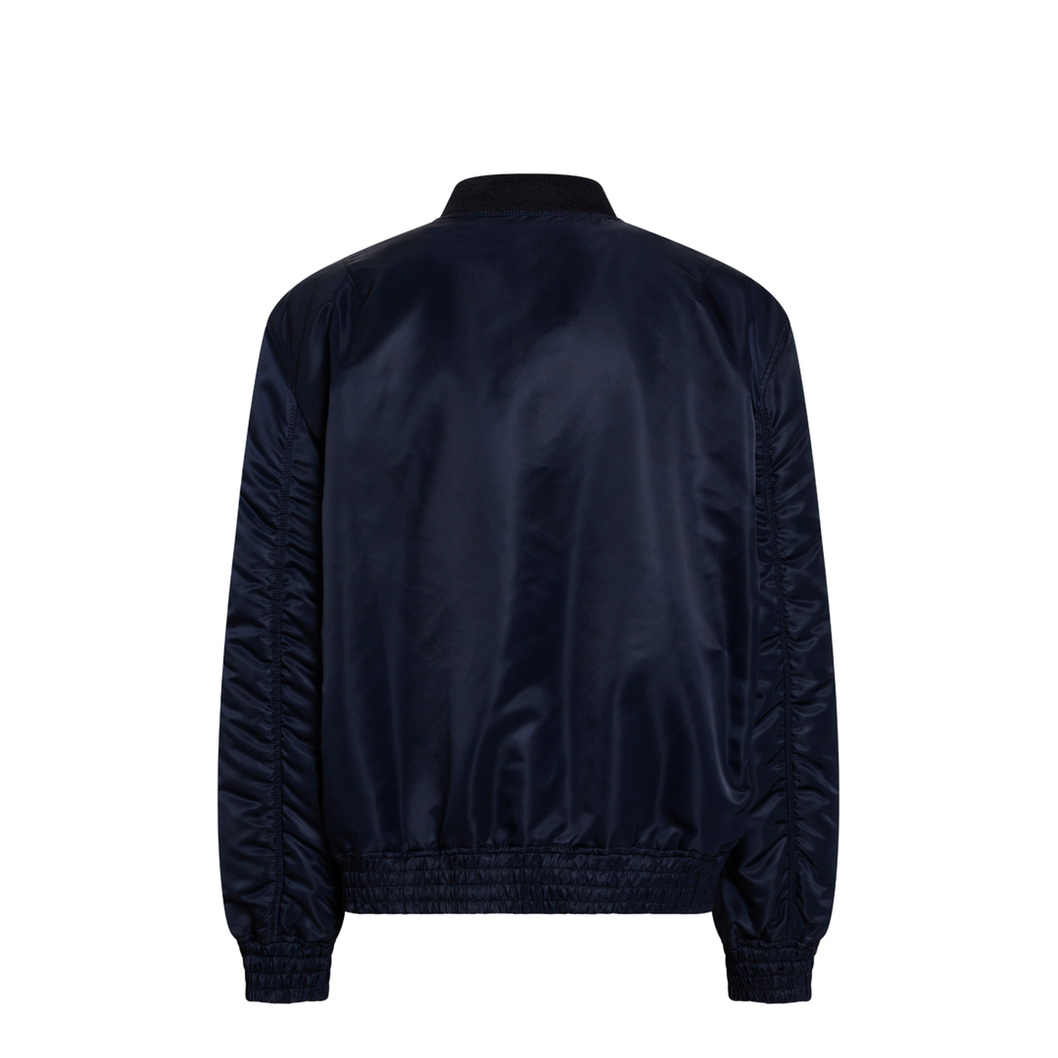 MAYFEYR - Valentino - Shiny Navy Blue Zip-Up Bomber Jacket - 9V3CIR45BET4ML