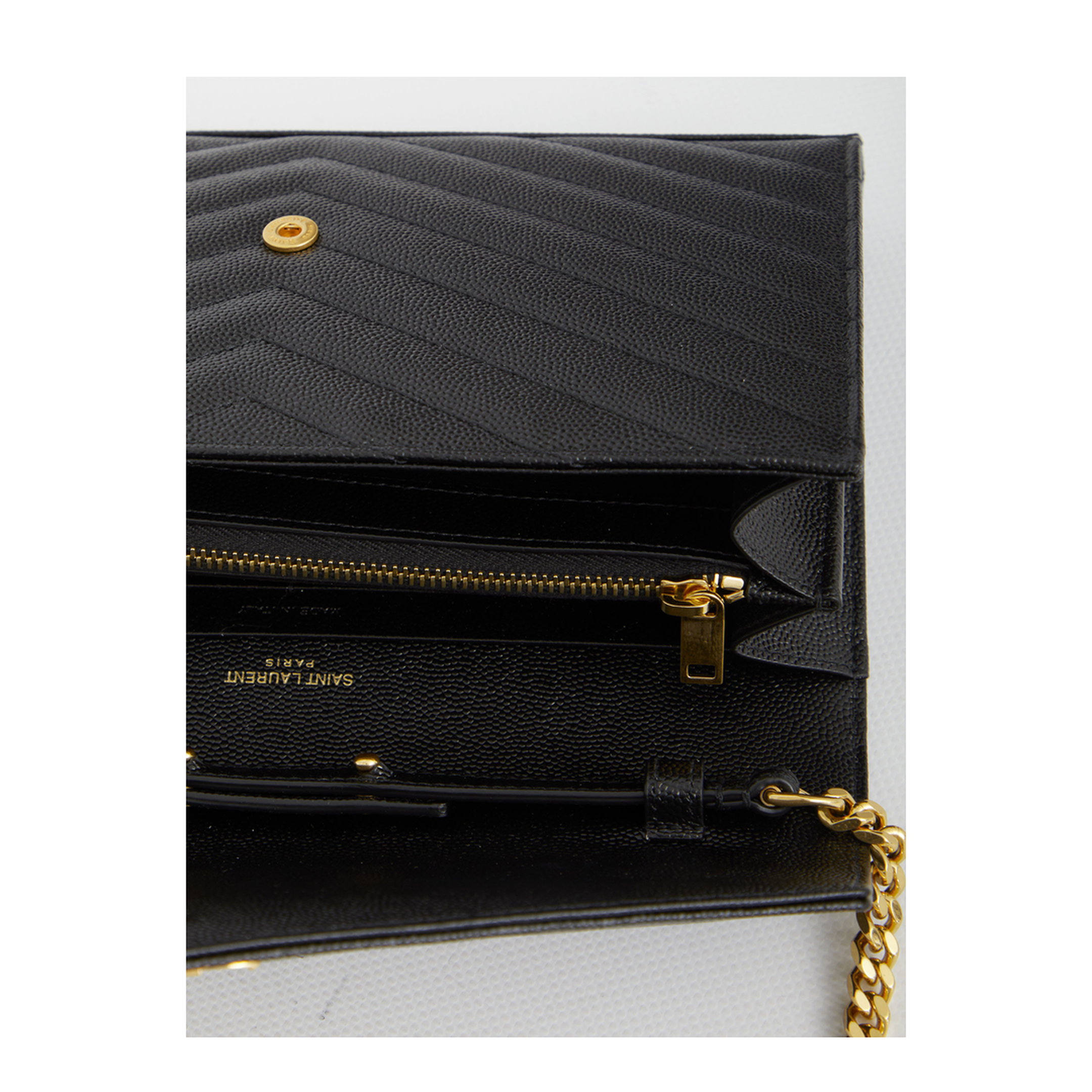 Classic Cassandre Chain Wallet In Grain De Poudre Leather