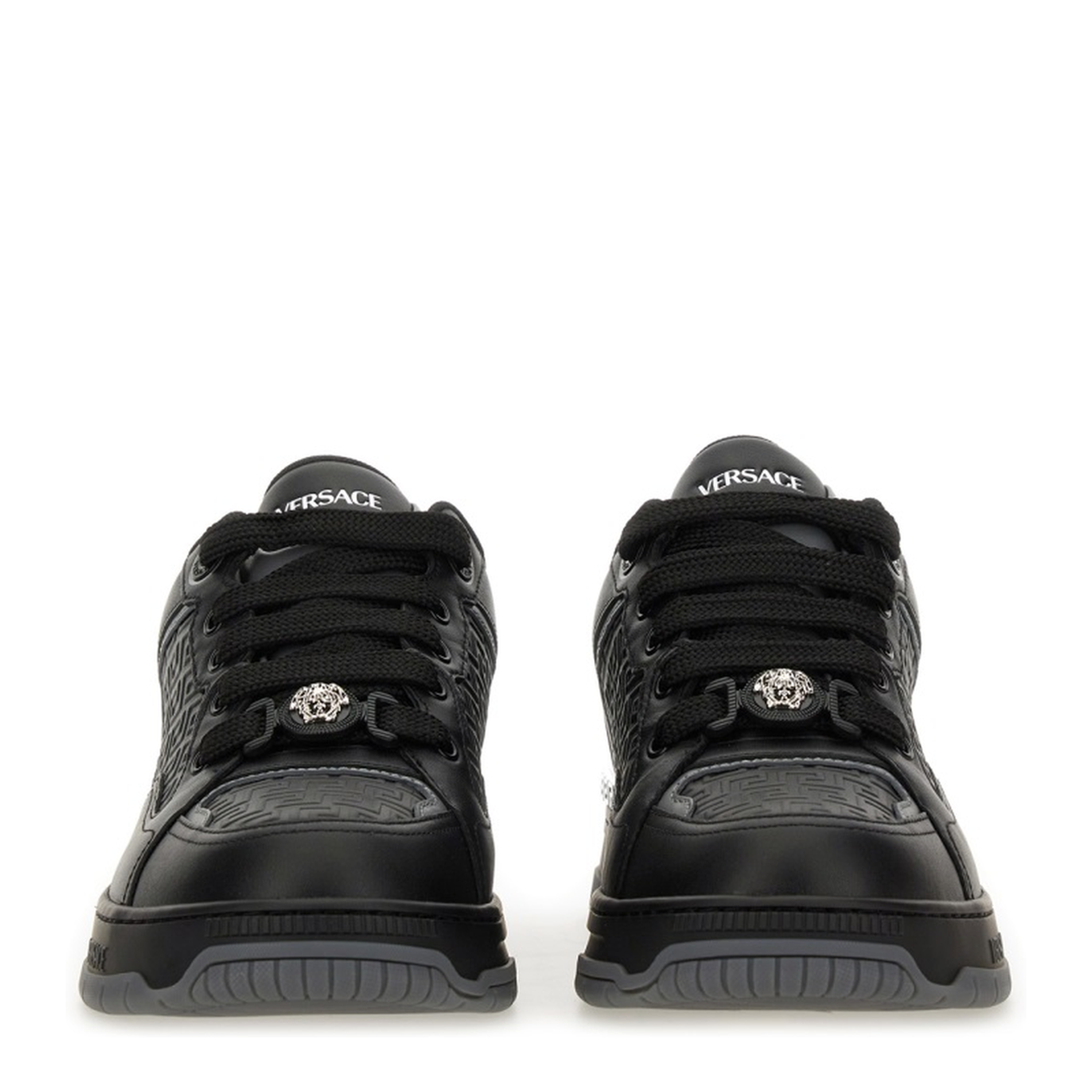 Greca Black Leather Blend Sneakers