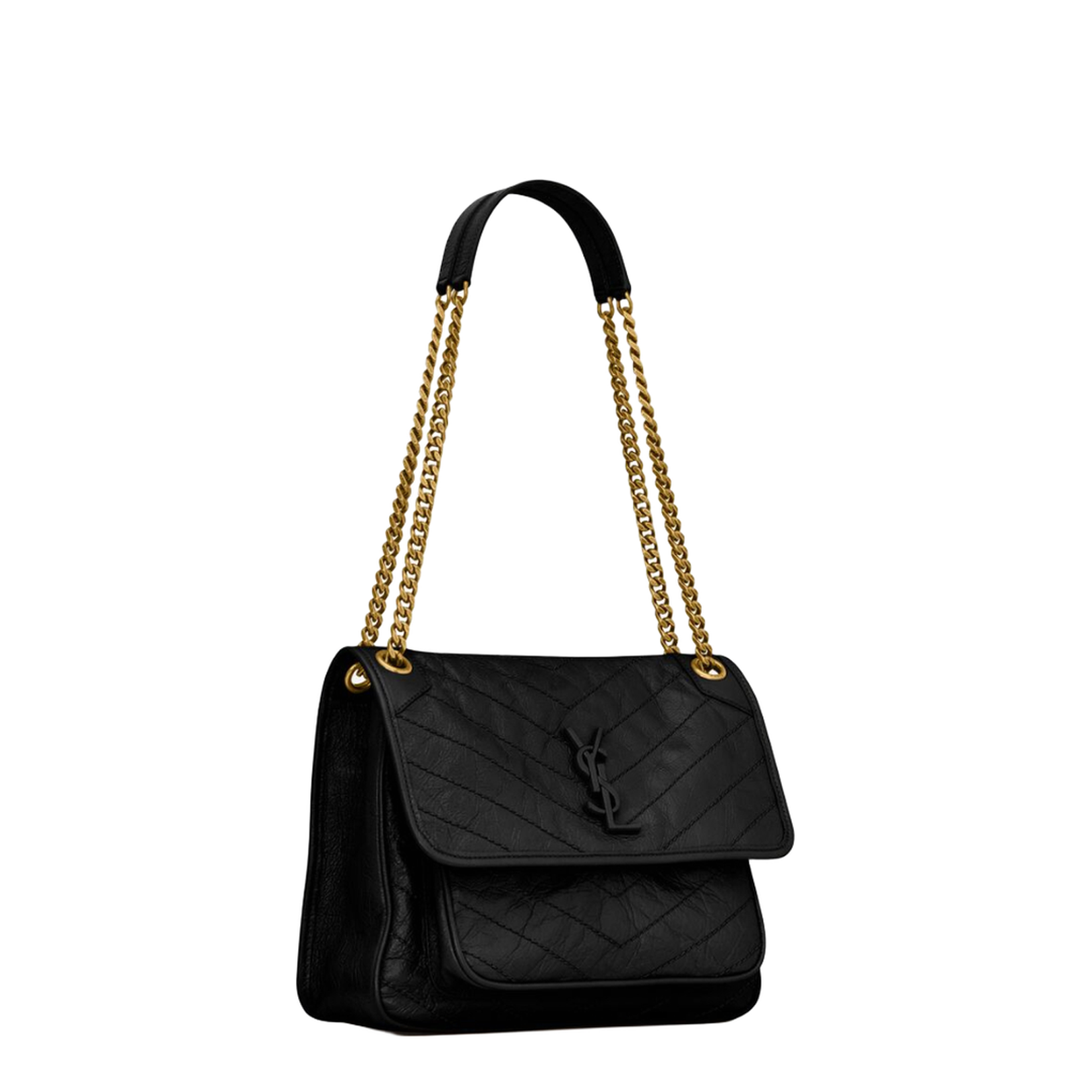 Niki Leather Shoulder Bags - Black