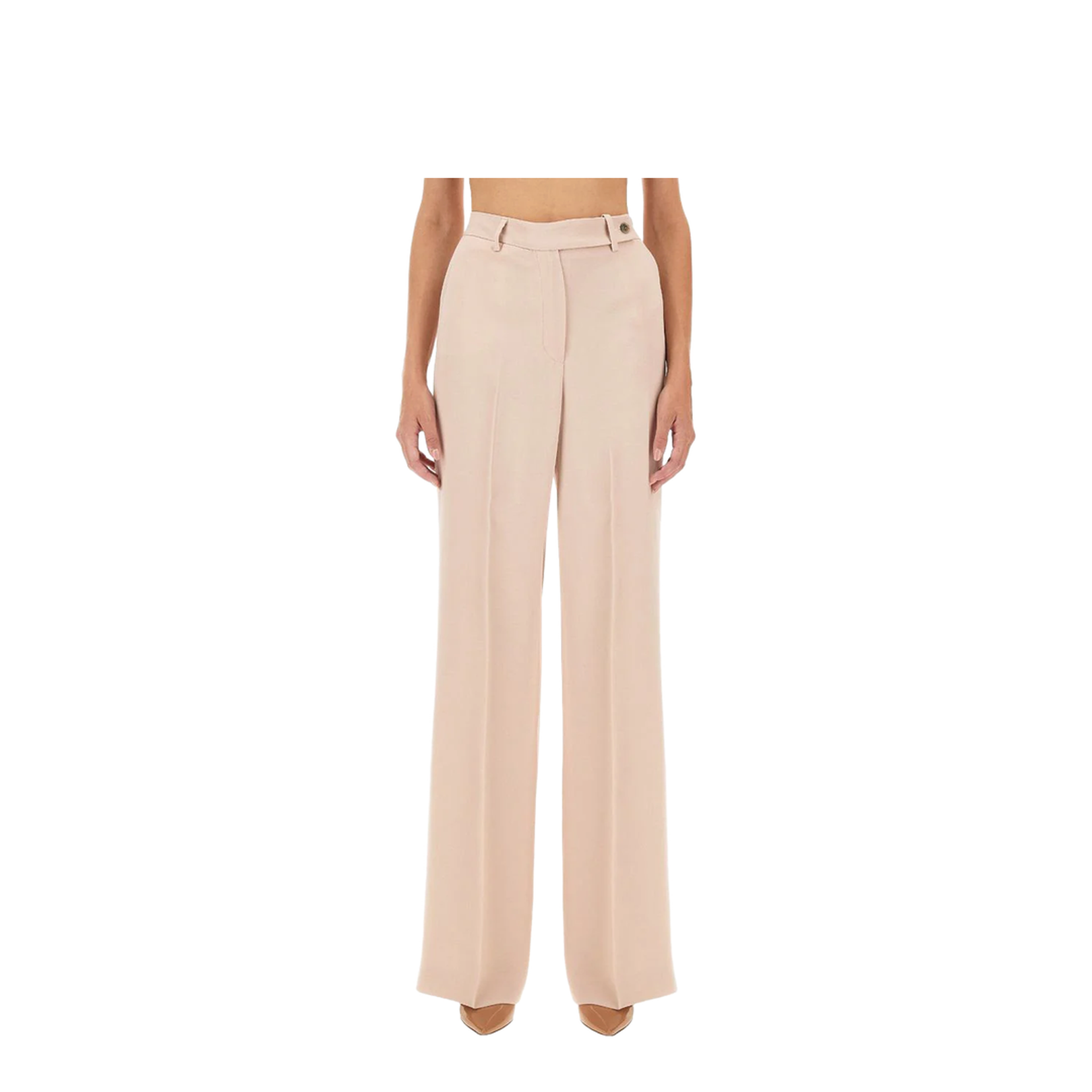 Elegant Light Pink Palazzo Trousers