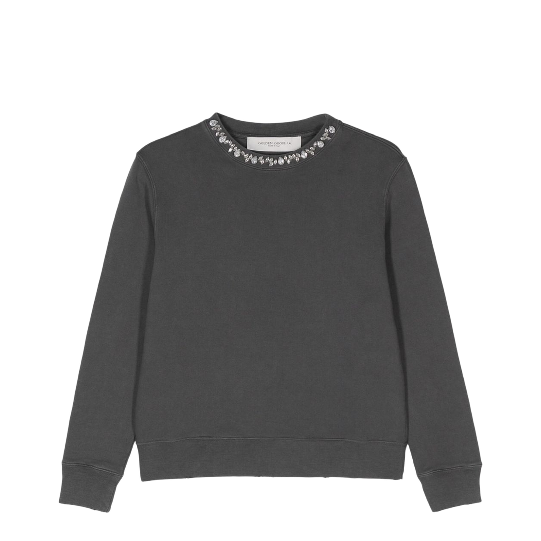 Anthracite Gray Sweatshirt with Crystals