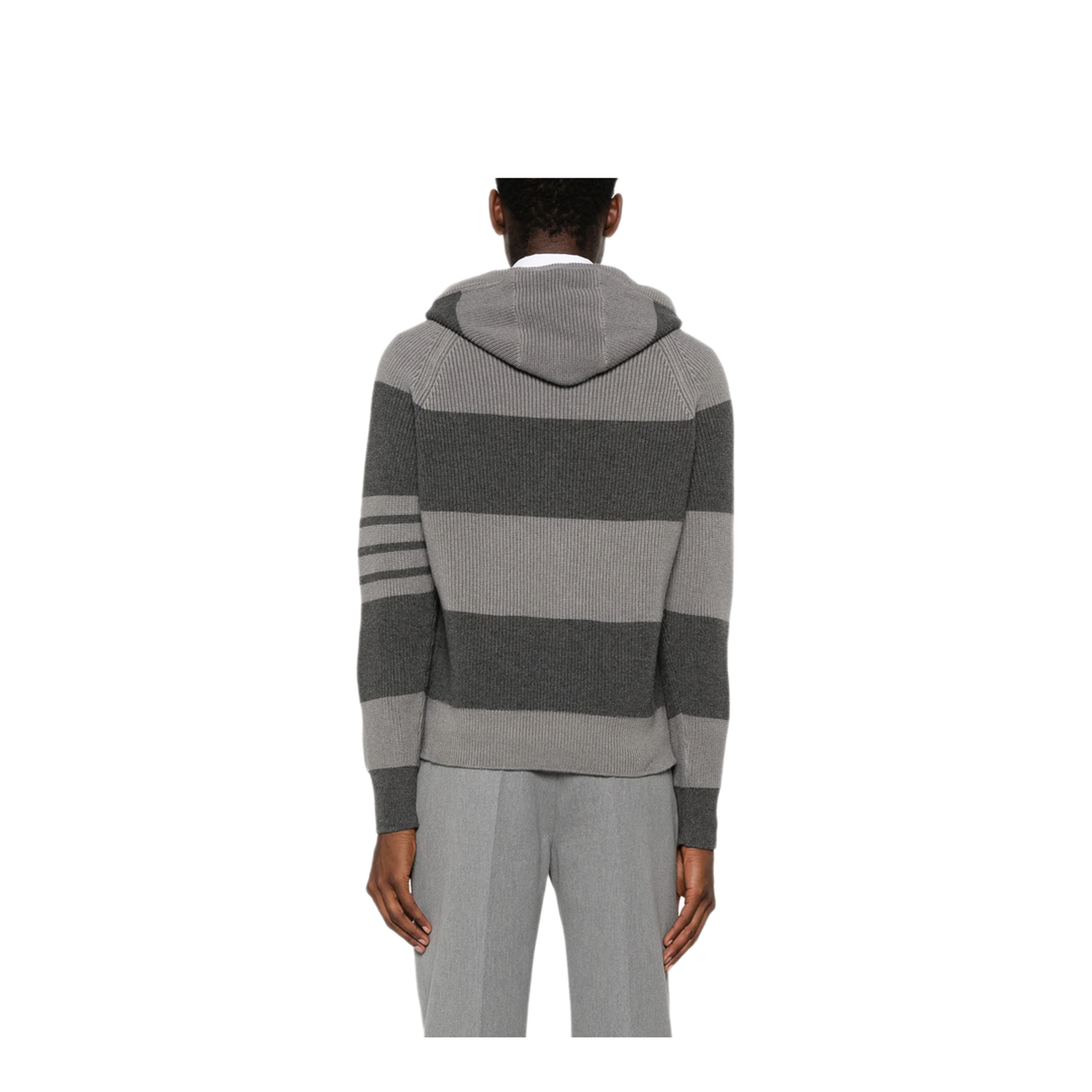 MAYFEYR - Thom Browne - Striped Knitted Hoodie - MKA513AY2011982
