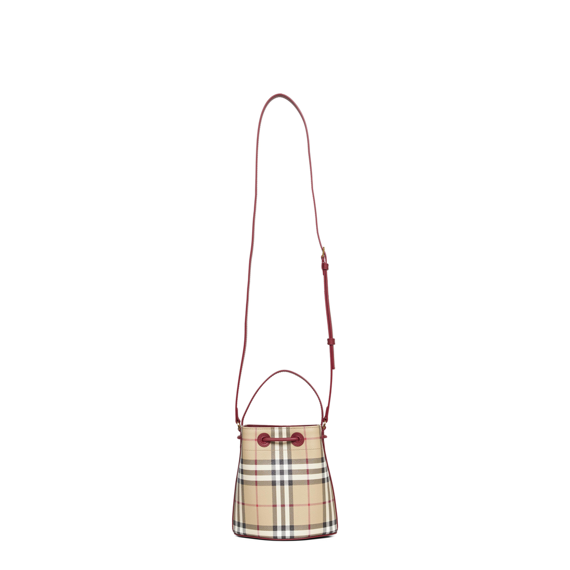 Check Mini Bucket Bag - Archive Beige
