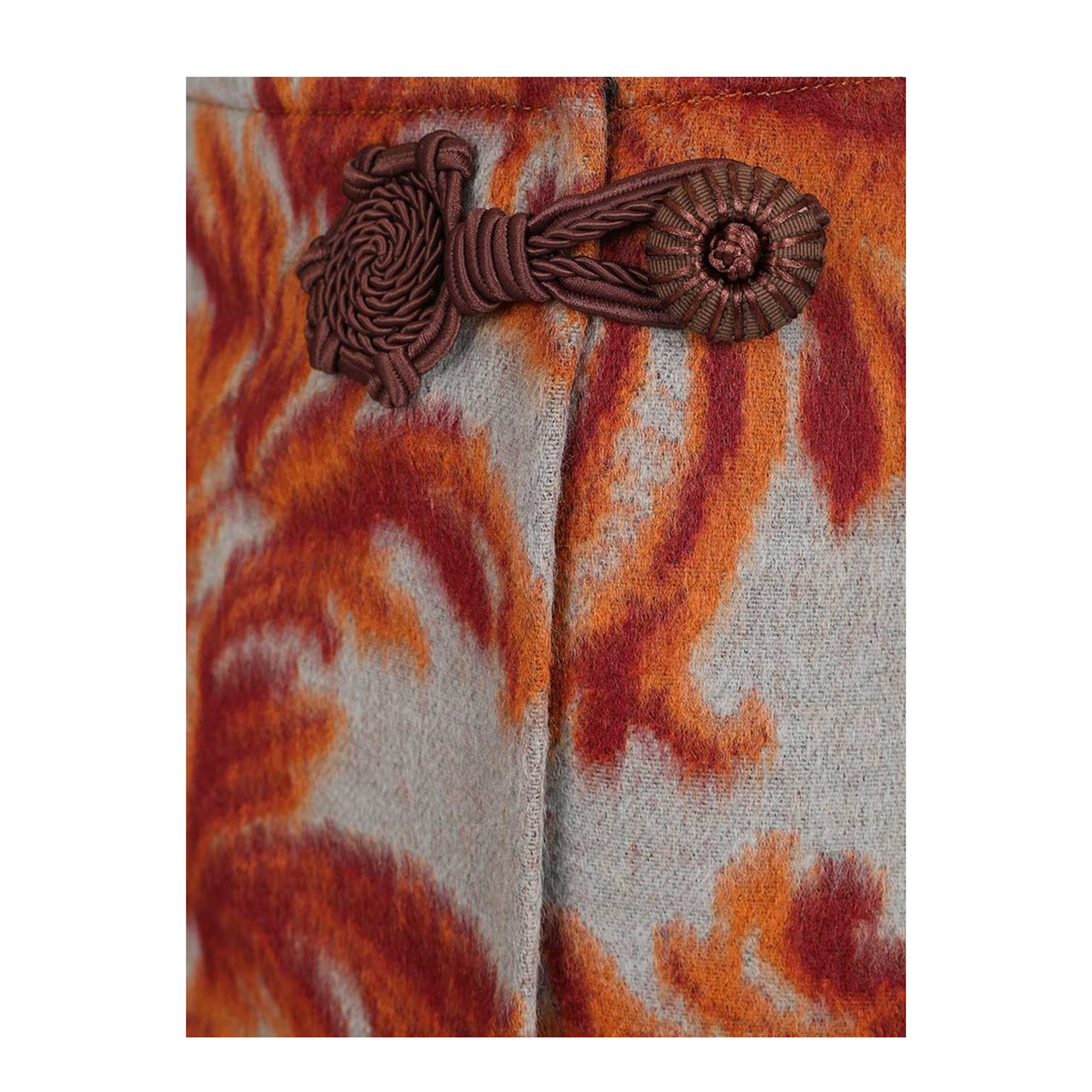 Wool-Blend Mini Skirt with Leafy Motif