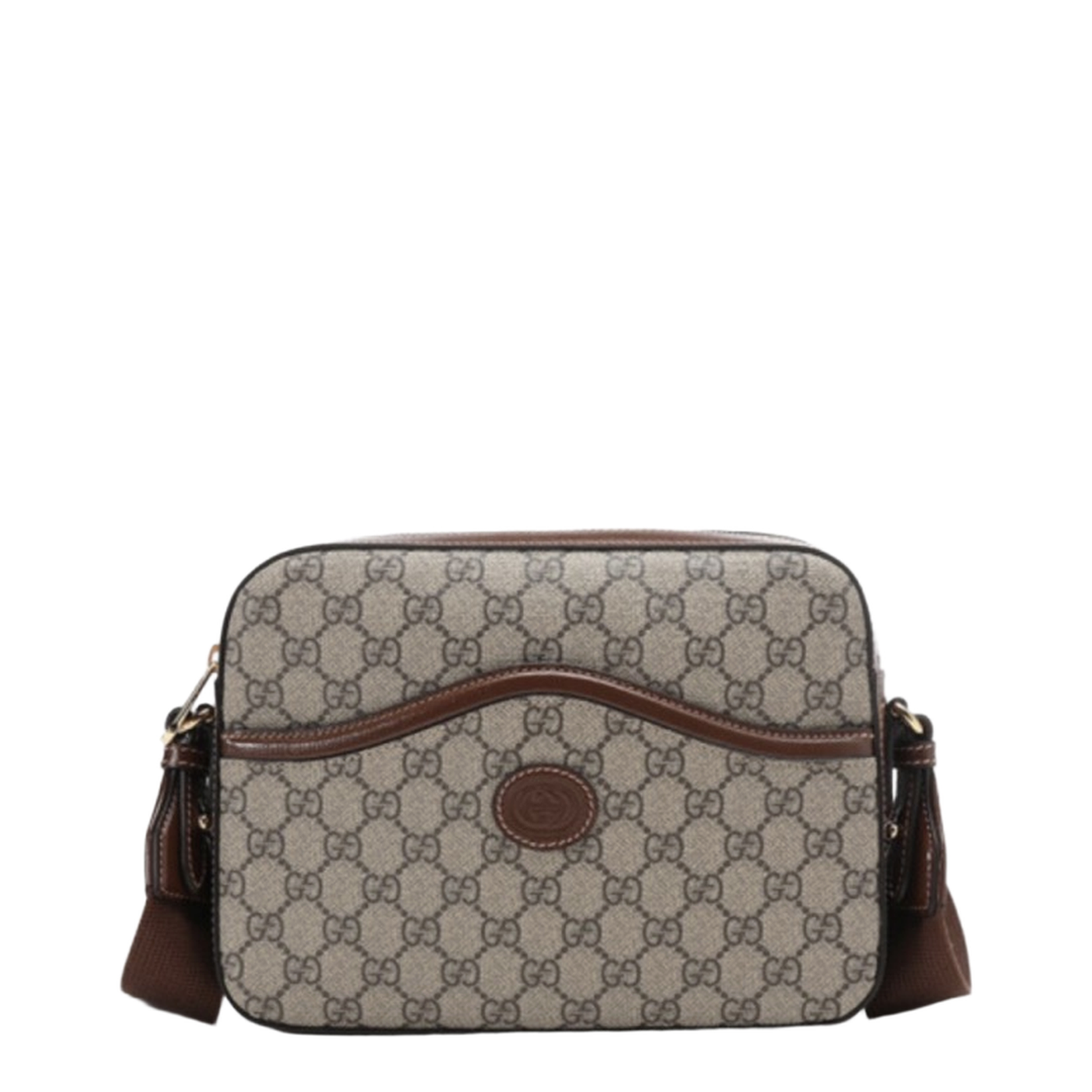 Ophidia Small Canvas Crossbody Bag - Brown